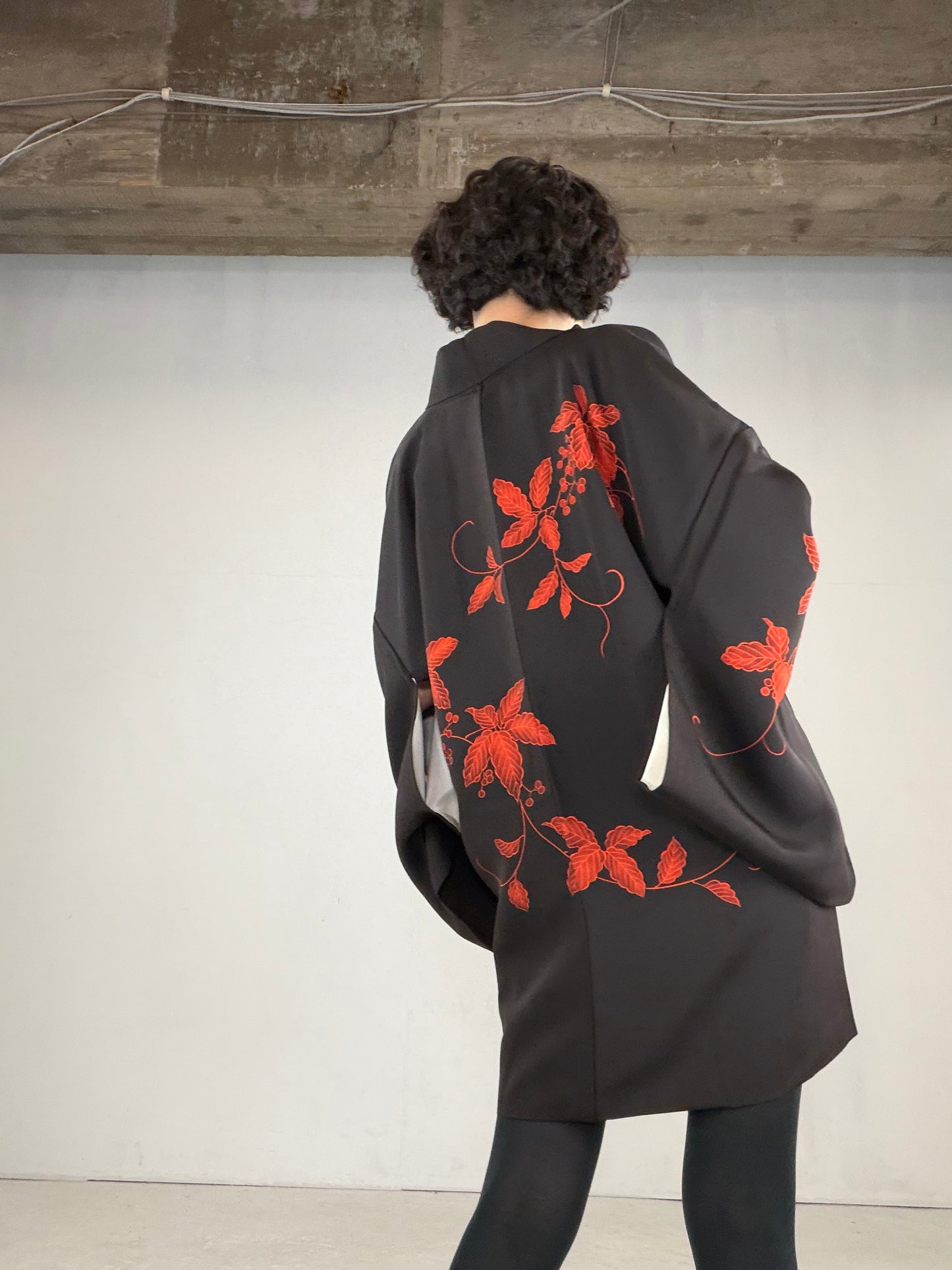 VINTAGE BLACK HAORI  "BLK159"