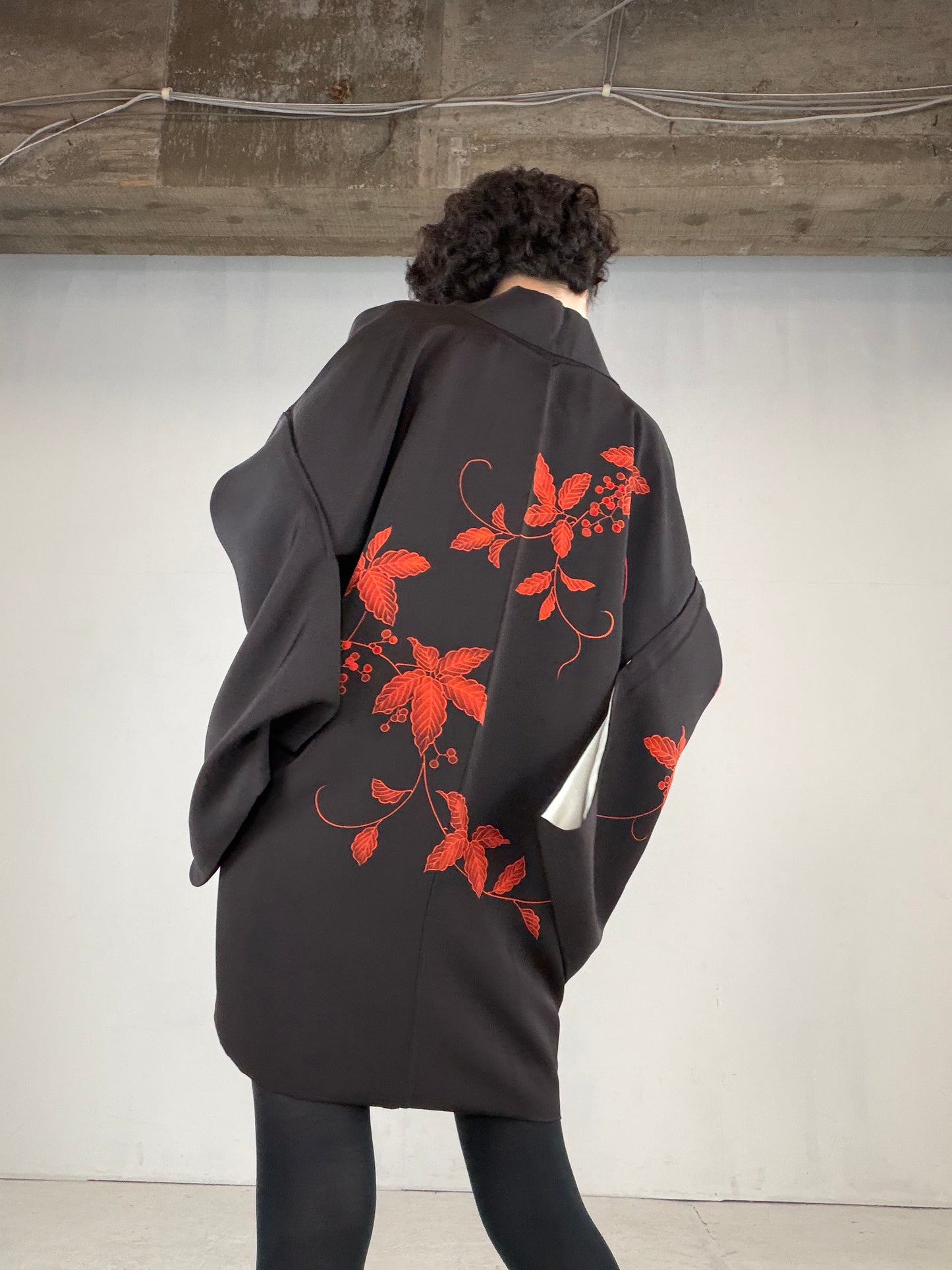 VINTAGE BLACK HAORI  "BLK159"