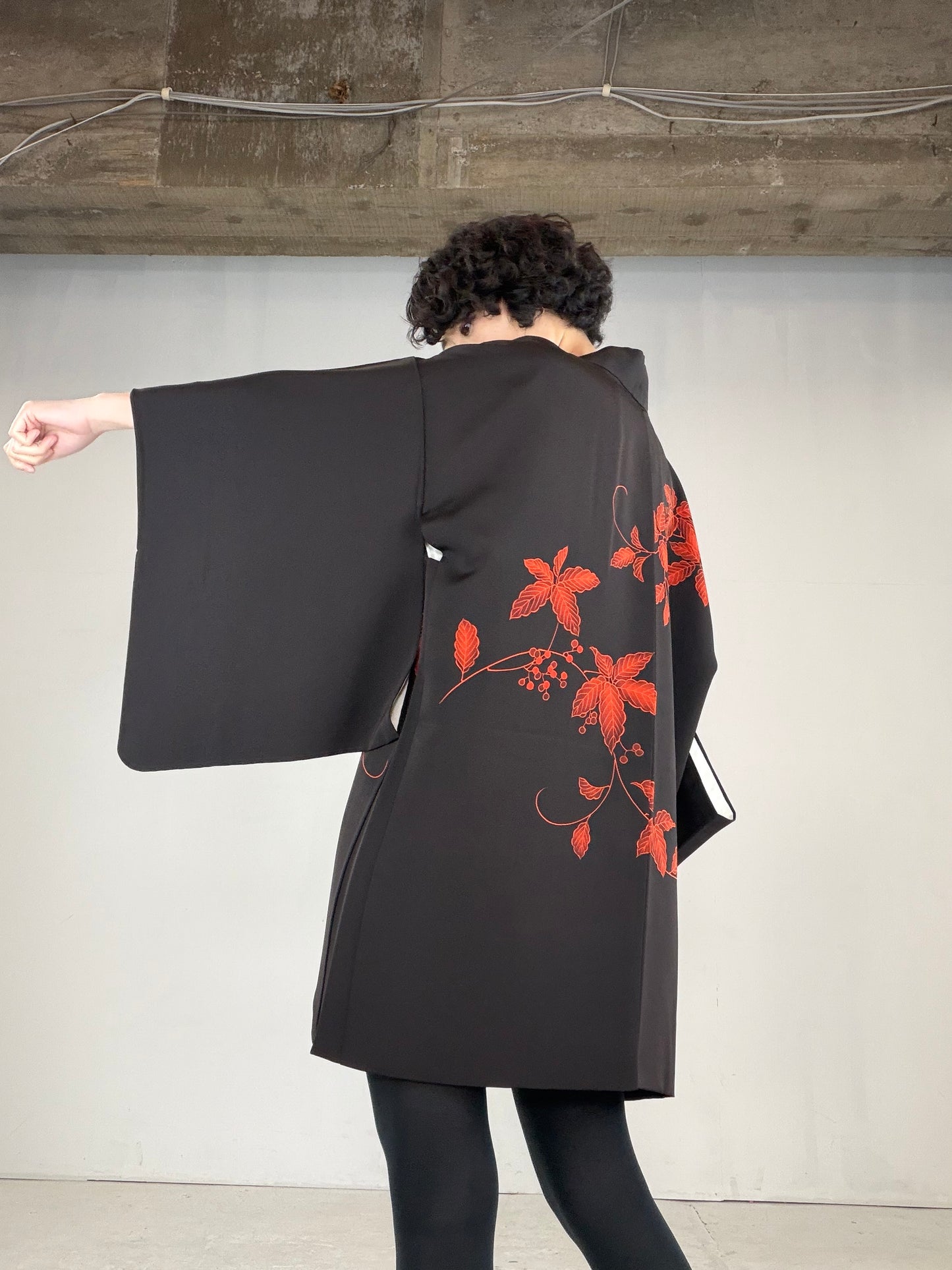 VINTAGE BLACK HAORI  "BLK159"