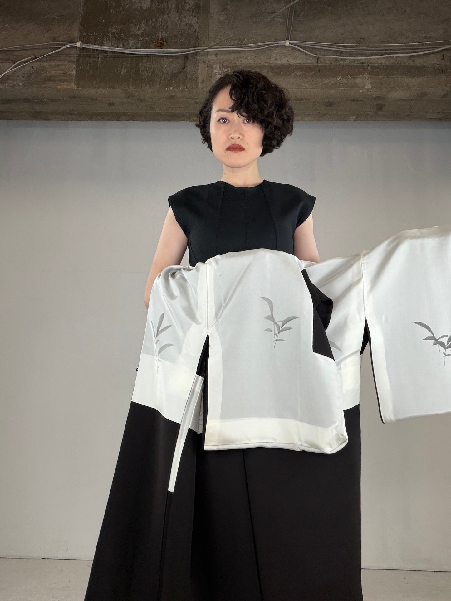 VINTAGE BLACK HAORI  "BLK159"
