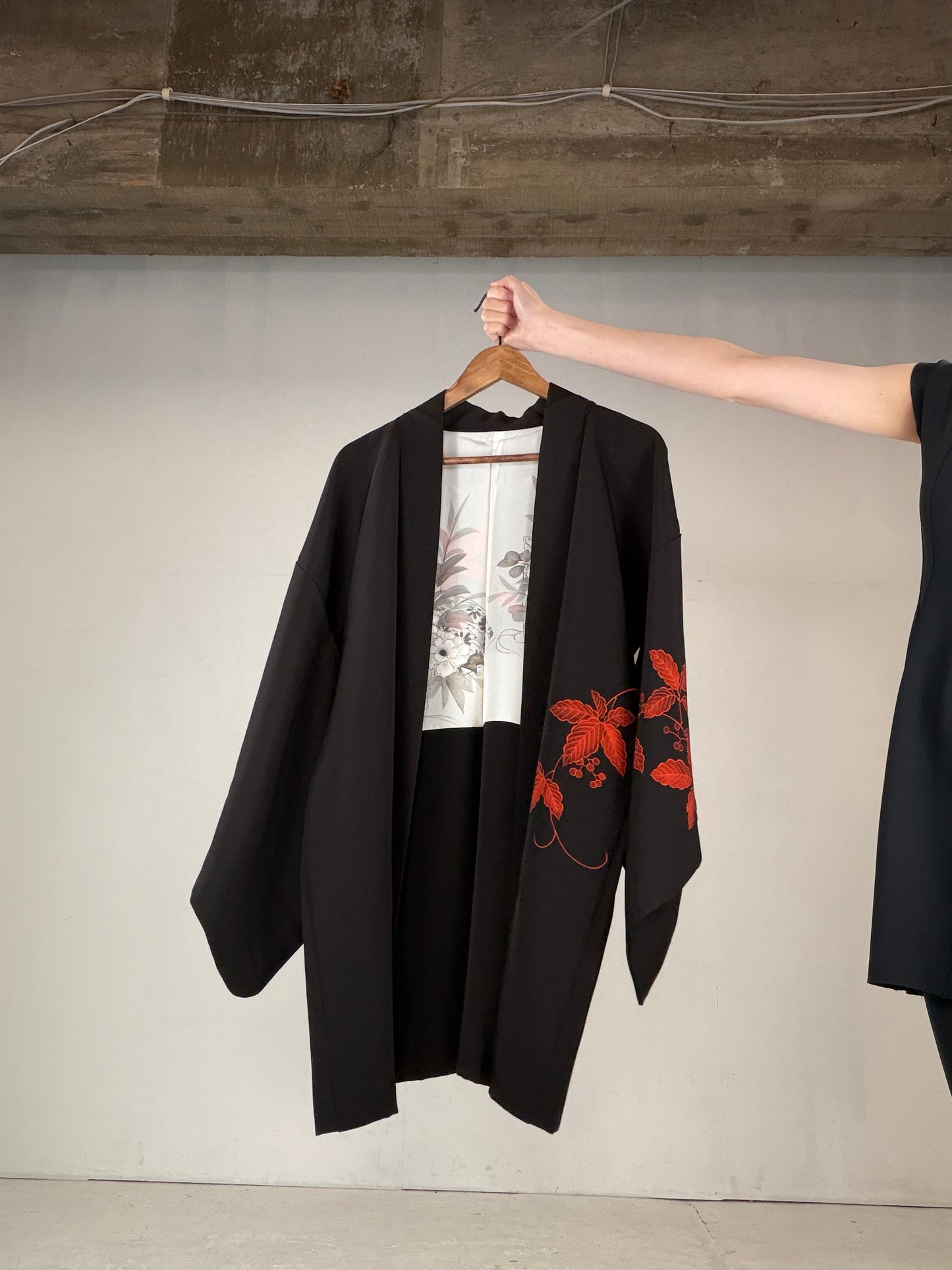 VINTAGE BLACK HAORI  "BLK159"