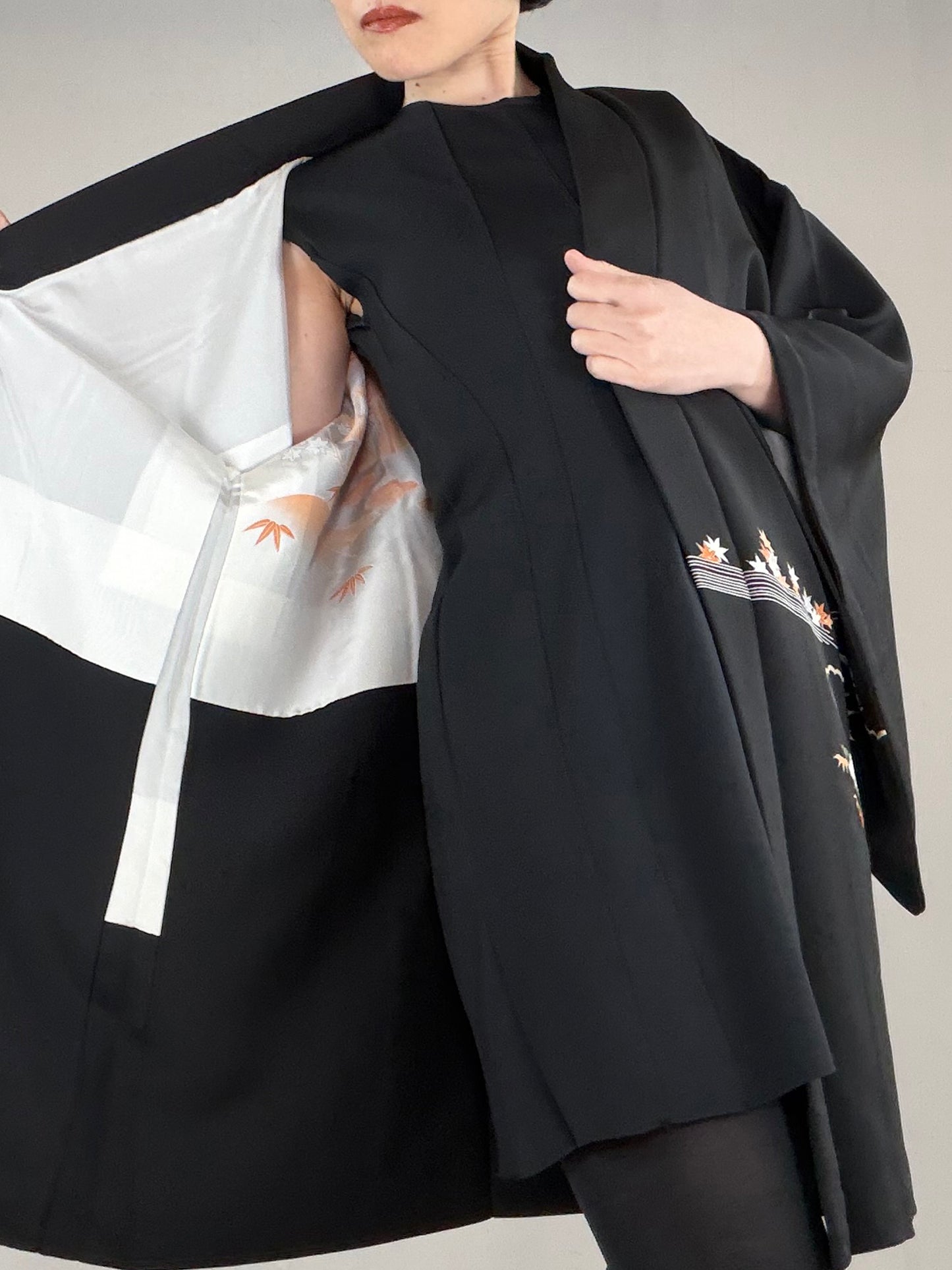 VINTAGE BLACK HAORI  "BLK165"