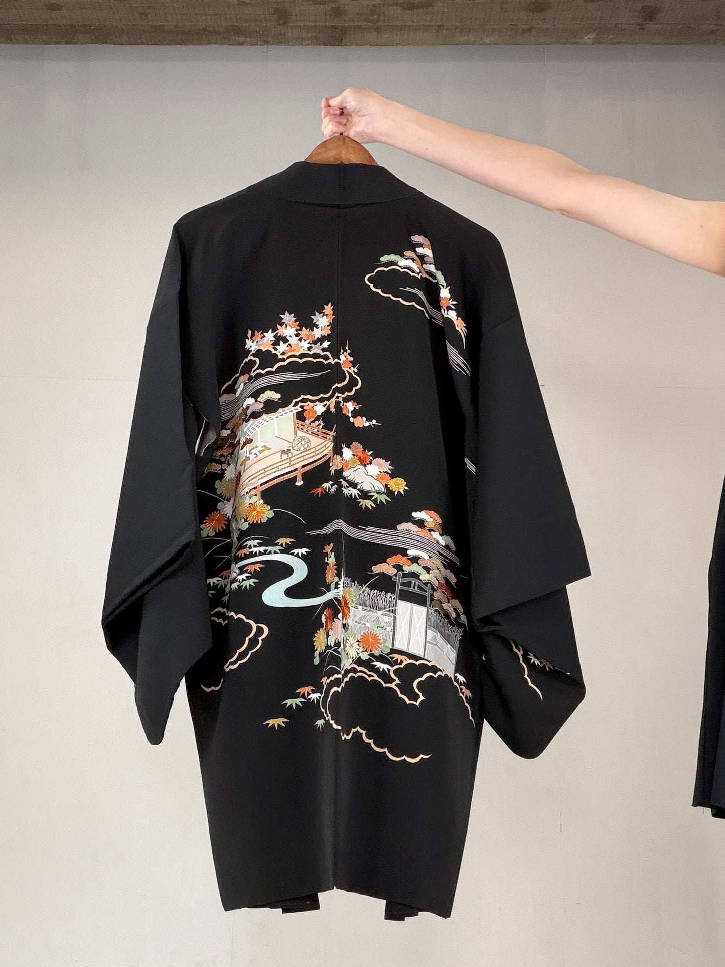 VINTAGE BLACK HAORI  "BLK165"