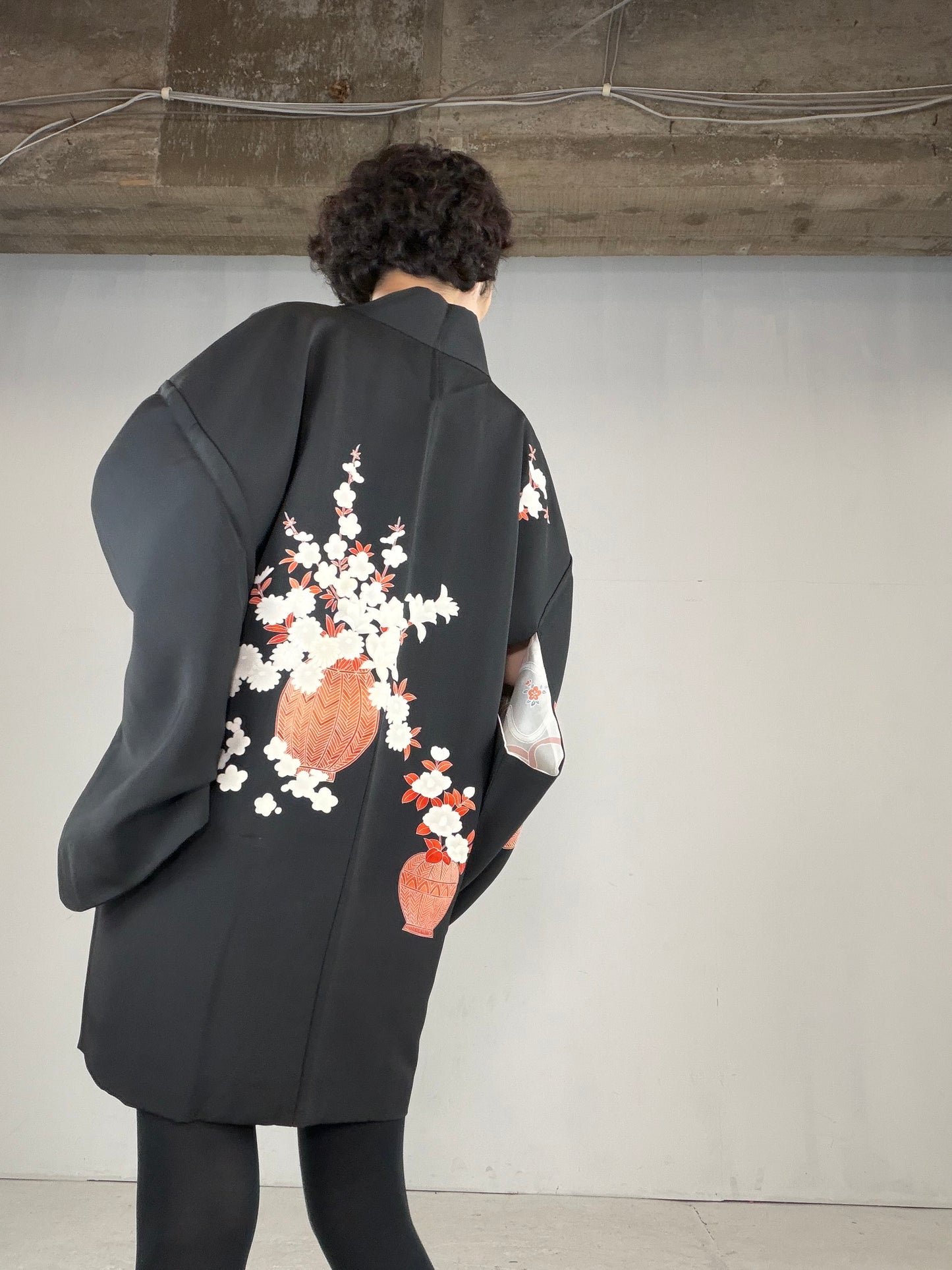 VINTAGE BLACK HAORI  "BLK170" *damage