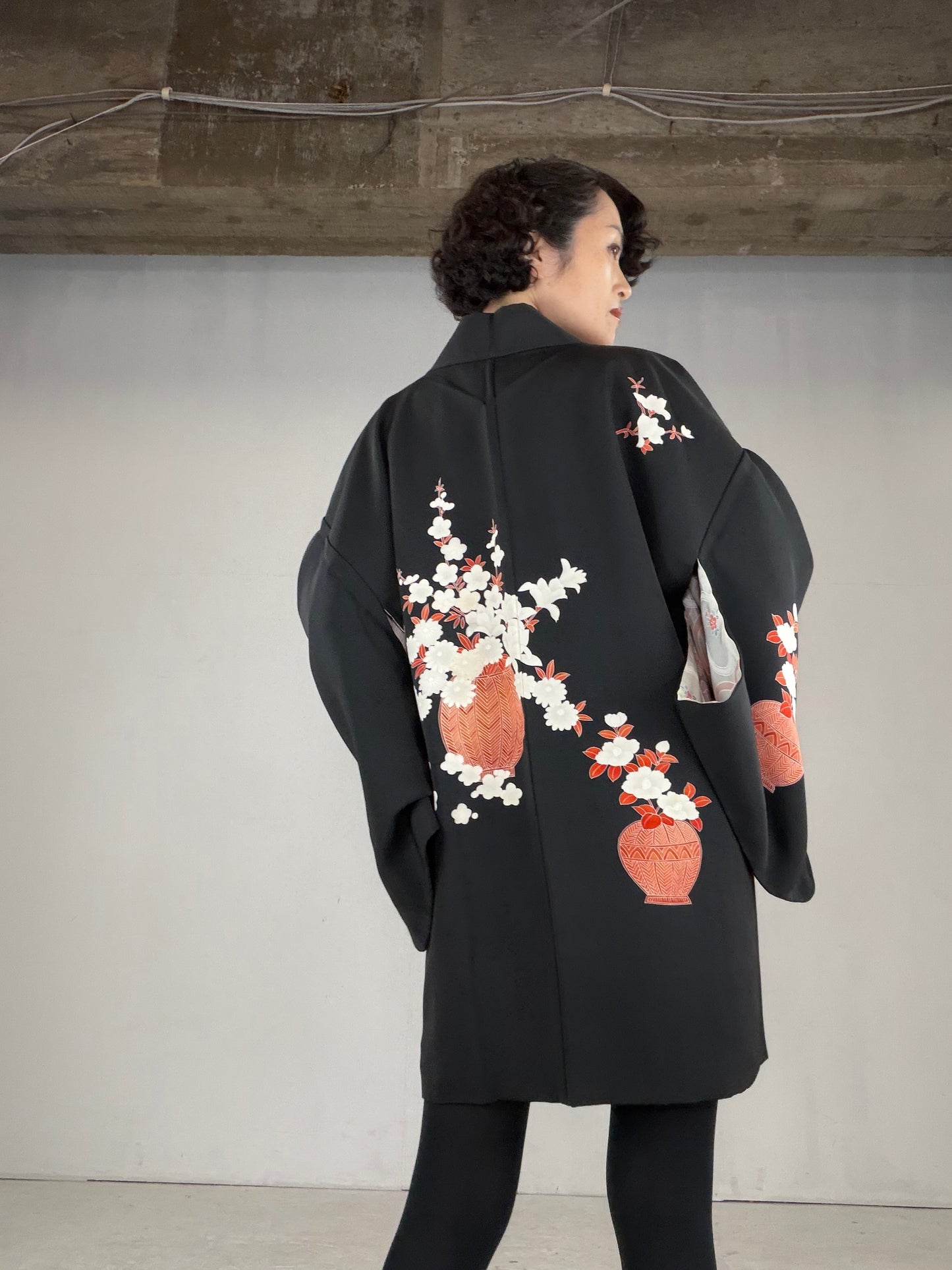 VINTAGE BLACK HAORI  "BLK170" *damage