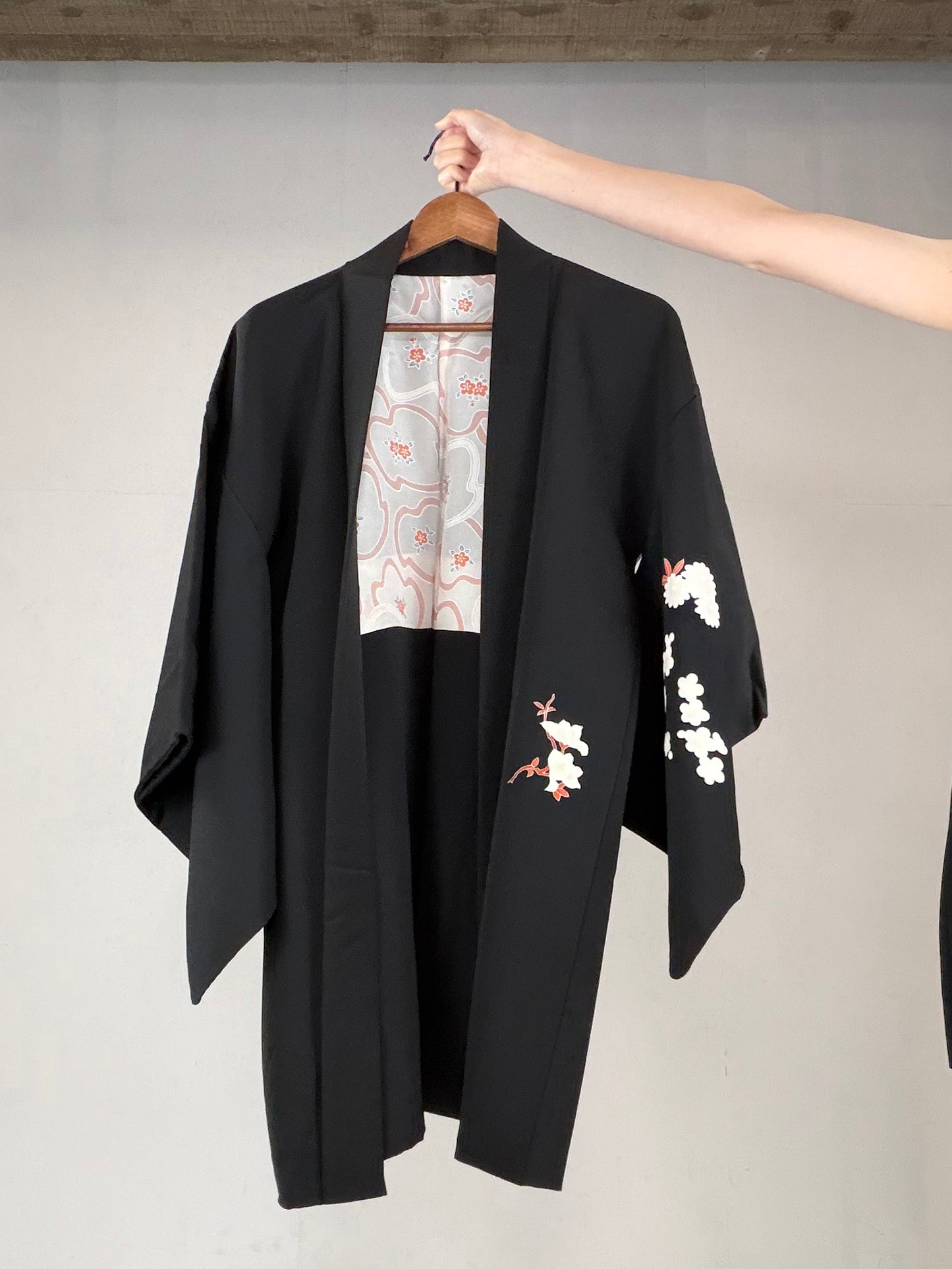 VINTAGE BLACK HAORI  "BLK170" *damage
