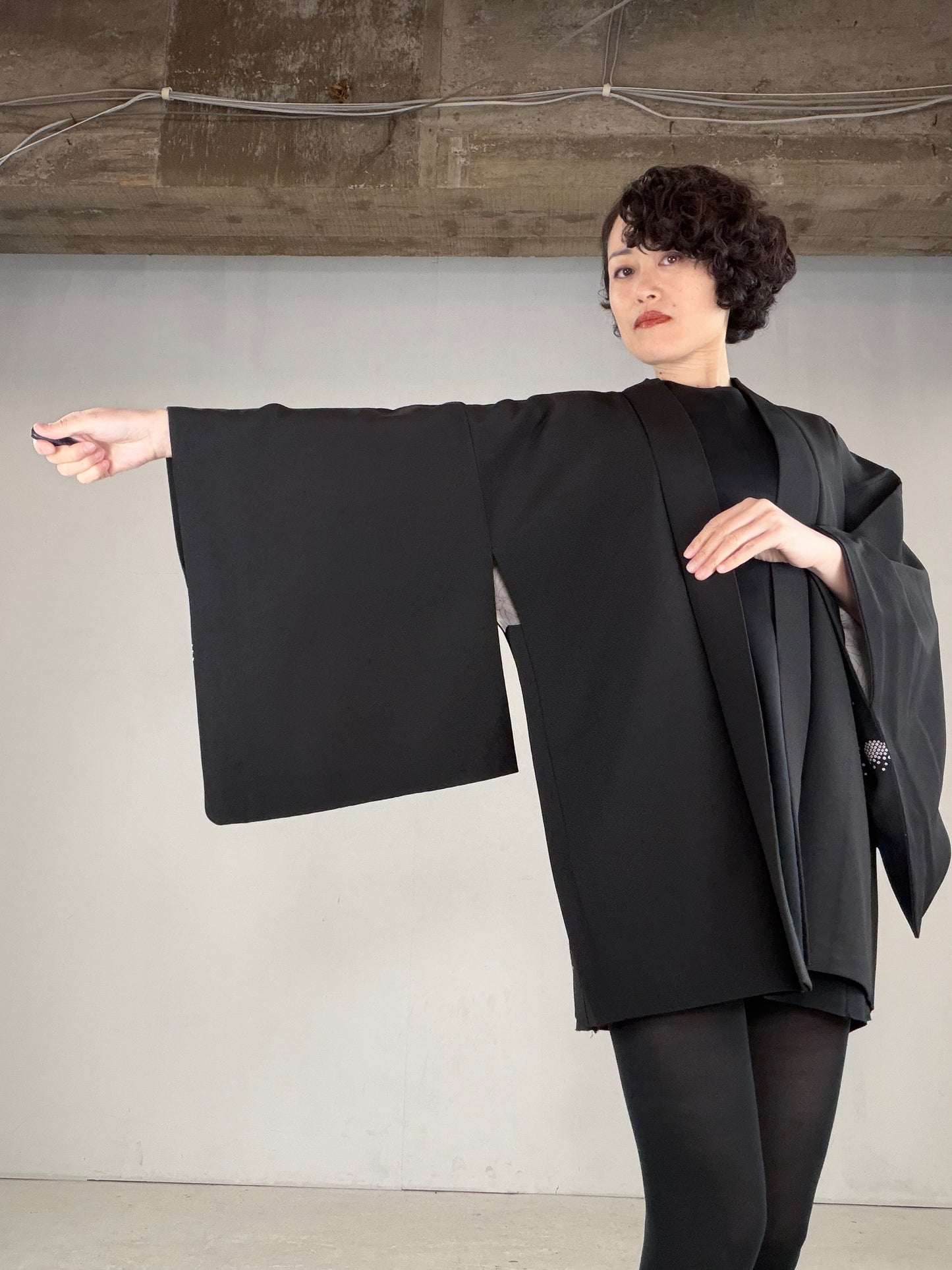 VINTAGE BLACK HAORI  "BLK168"