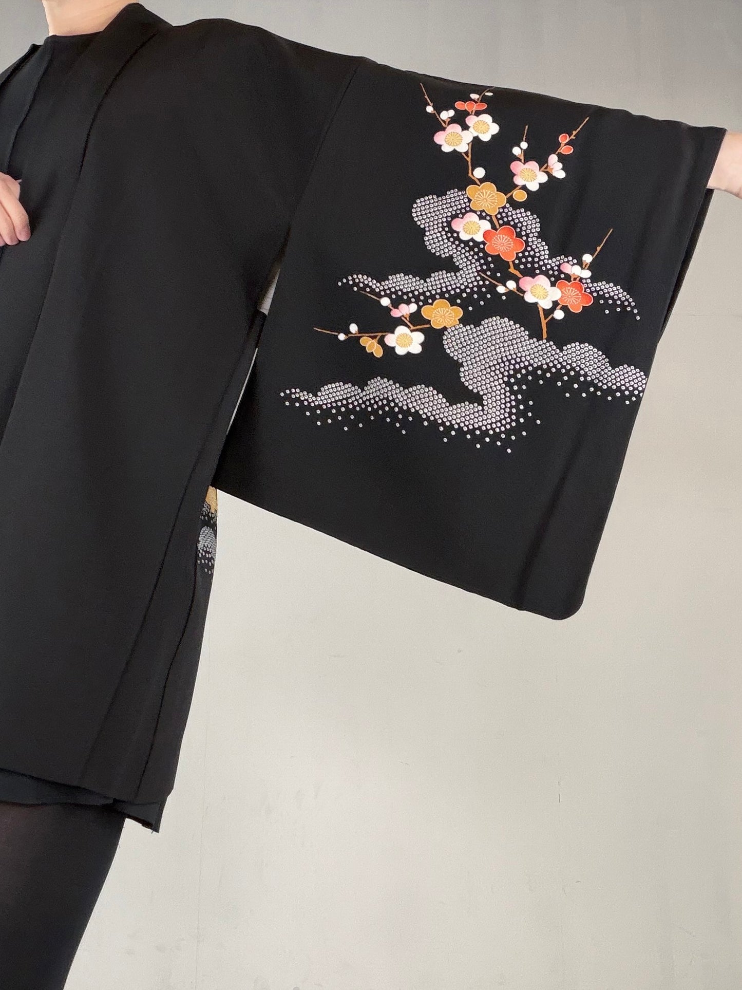 VINTAGE BLACK HAORI  "BLK168"