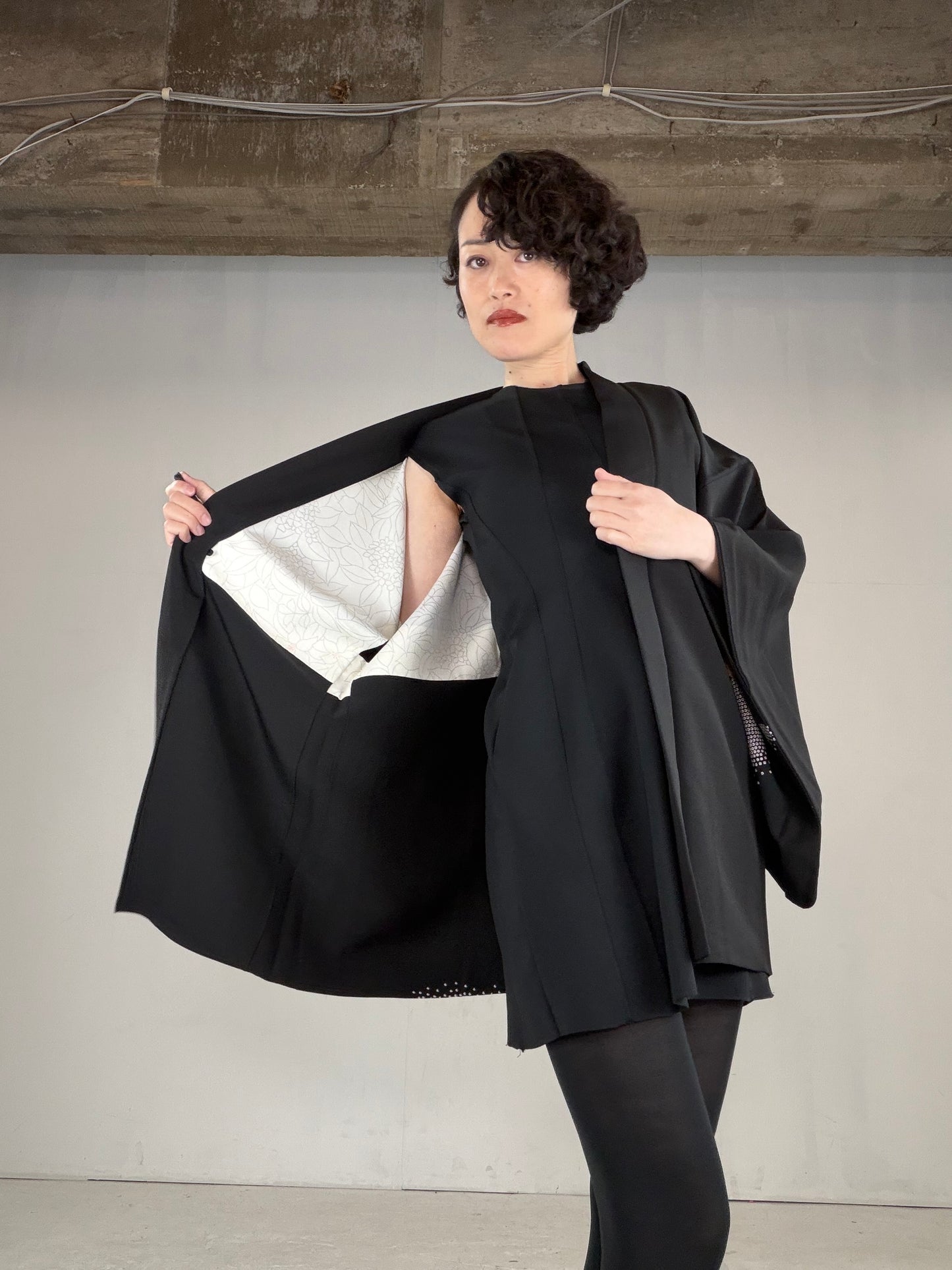 VINTAGE BLACK HAORI  "BLK168"