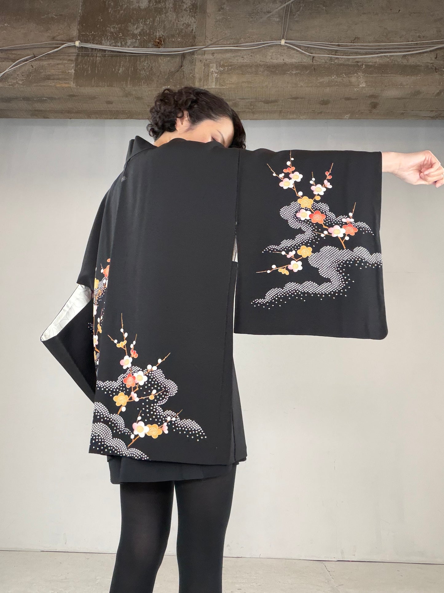 VINTAGE BLACK HAORI  "BLK168"
