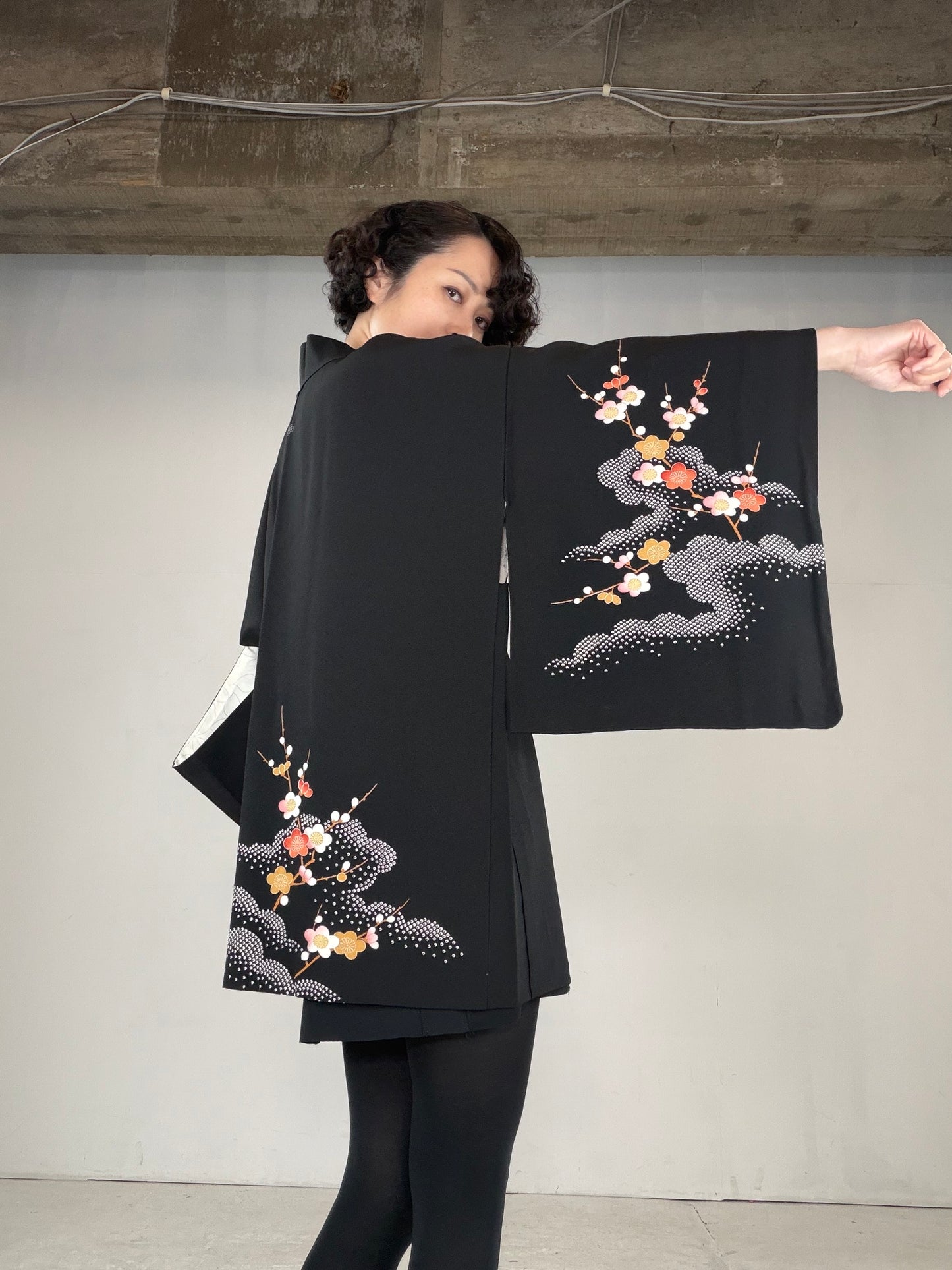 VINTAGE BLACK HAORI  "BLK168"