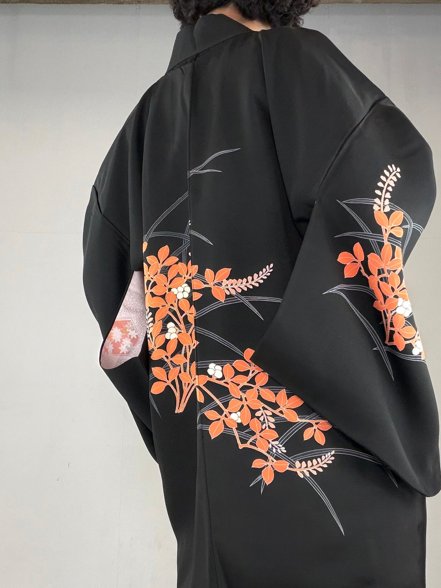 VINTAGE BLACK HAORI  "BLK166"