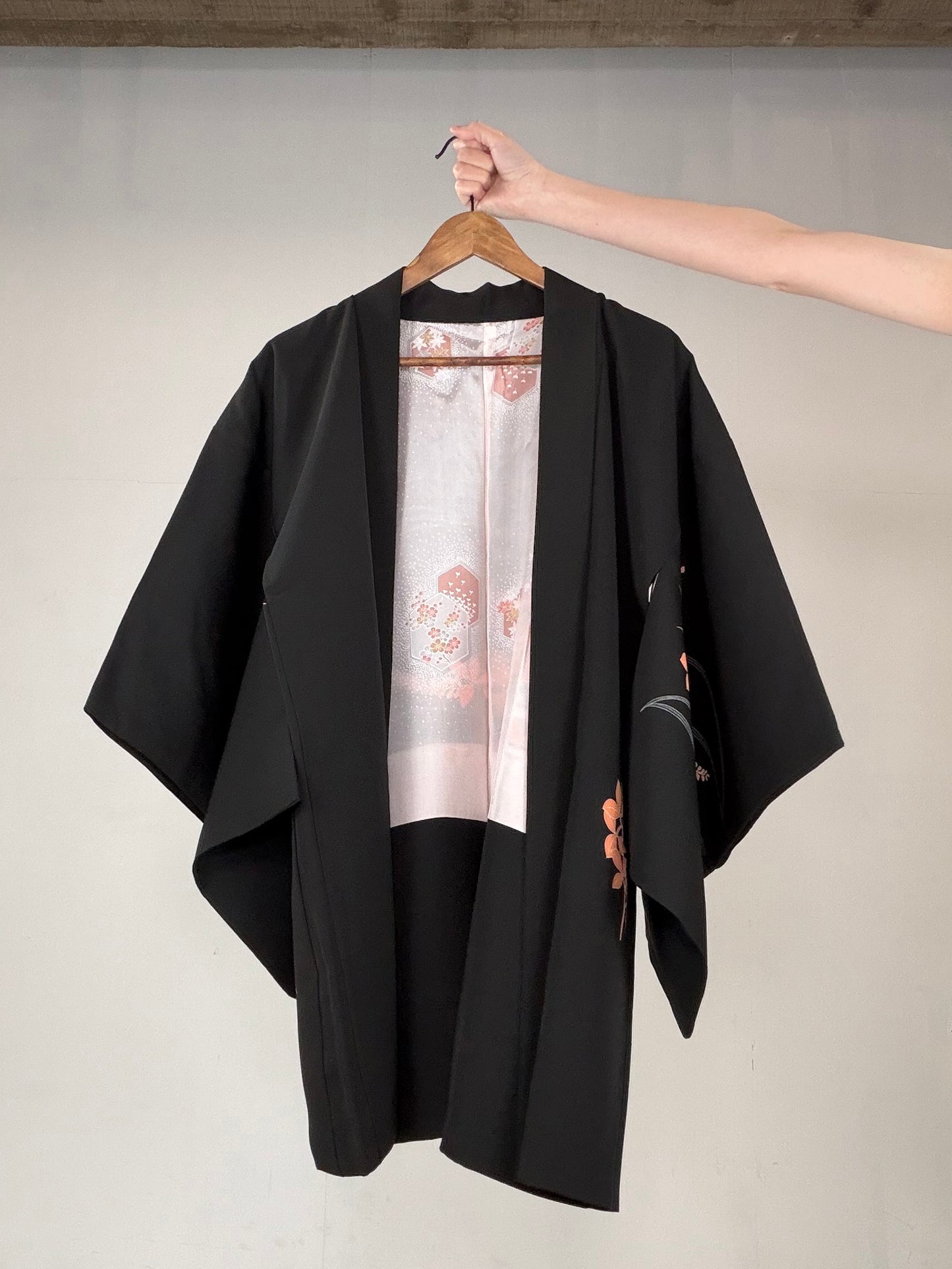 VINTAGE BLACK HAORI  "BLK166"