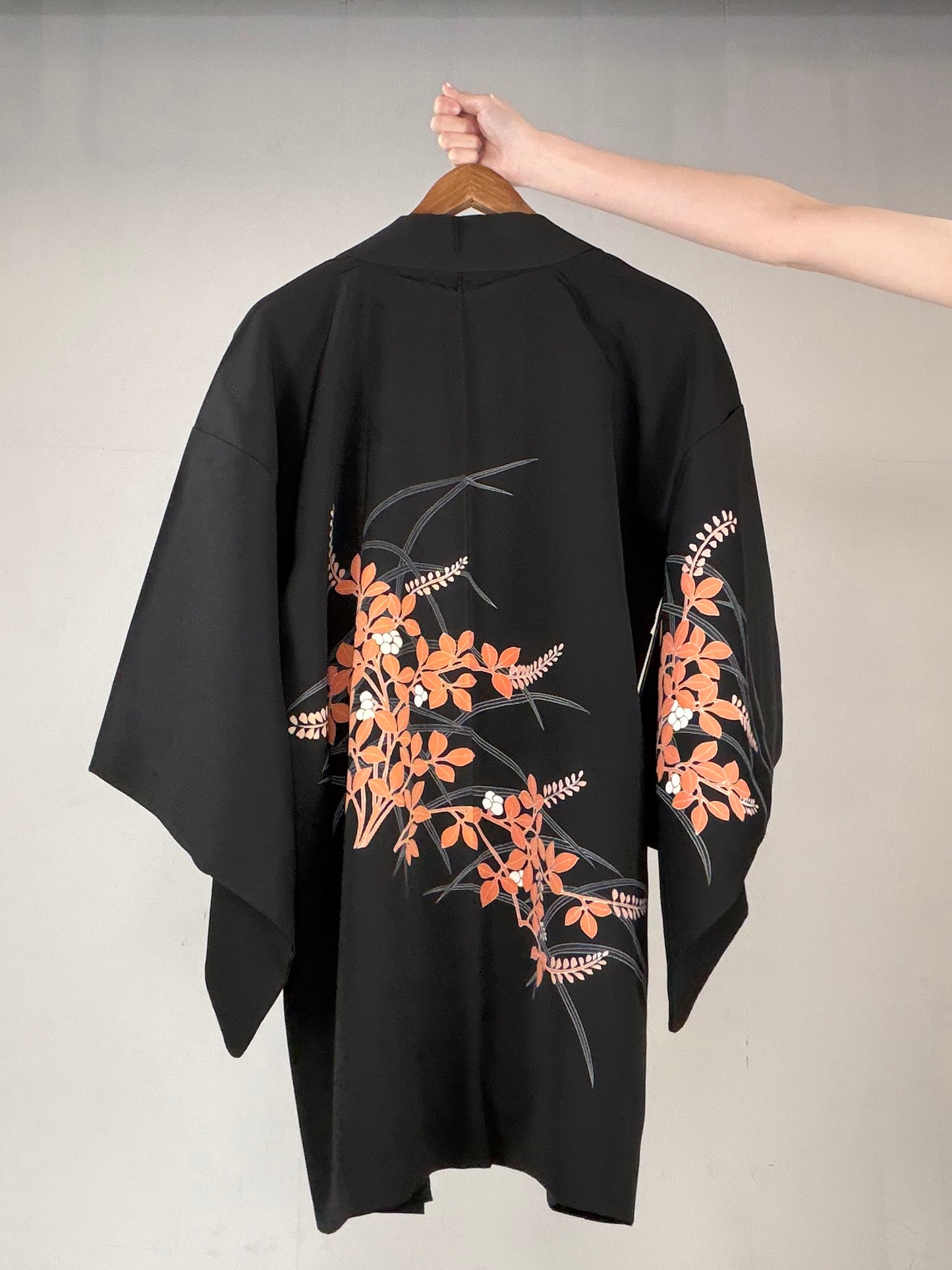 VINTAGE BLACK HAORI  "BLK166"
