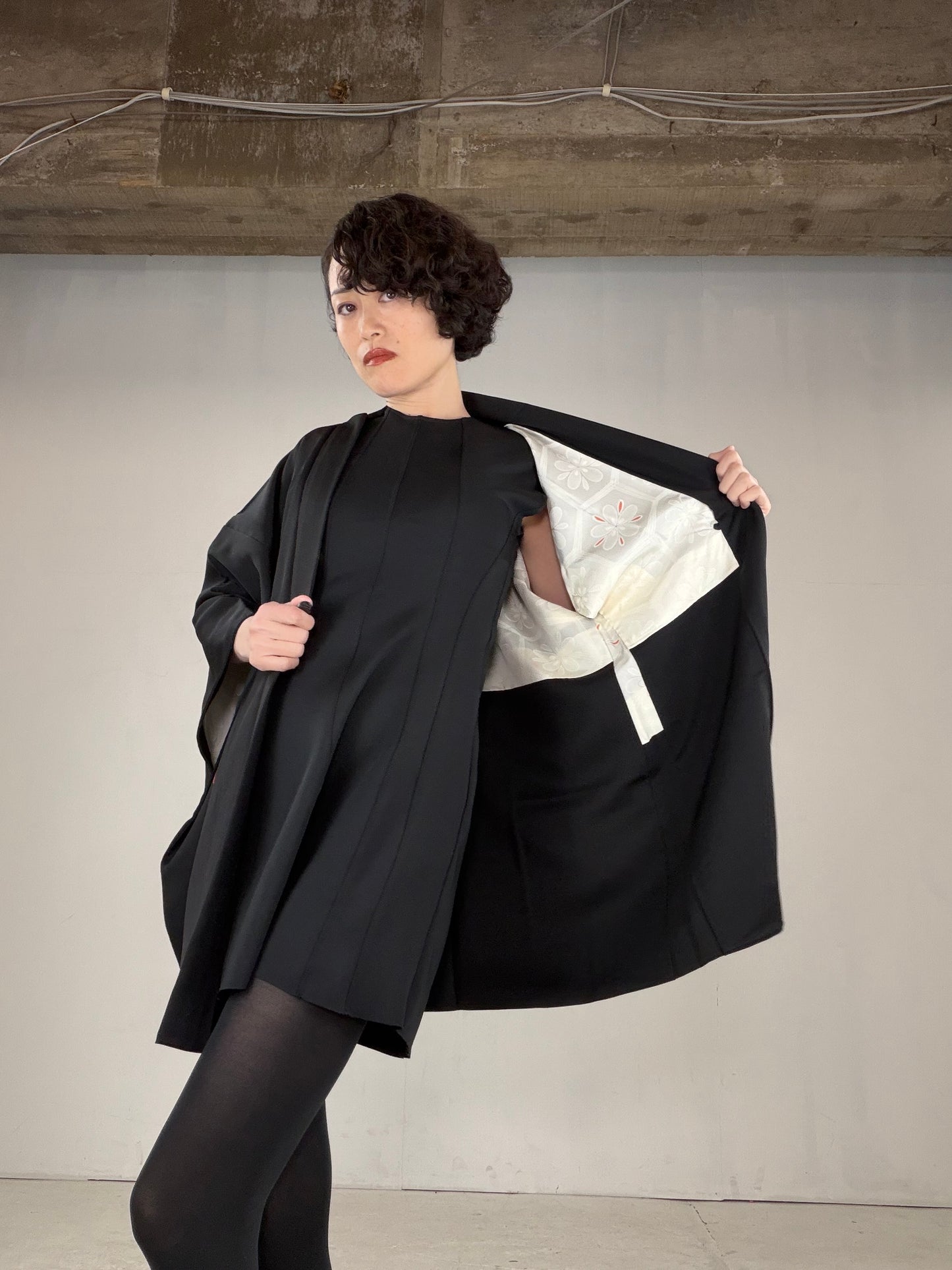 VINTAGE BLACK HAORI  "BLK169"