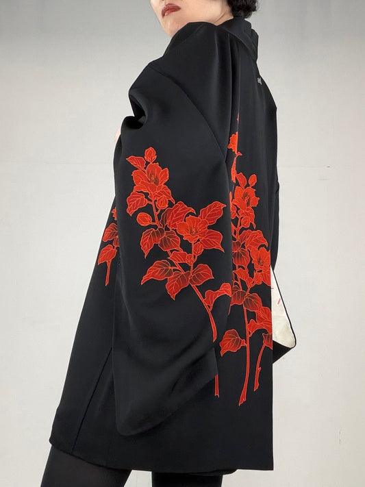 VINTAGE BLACK HAORI  "BLK169"