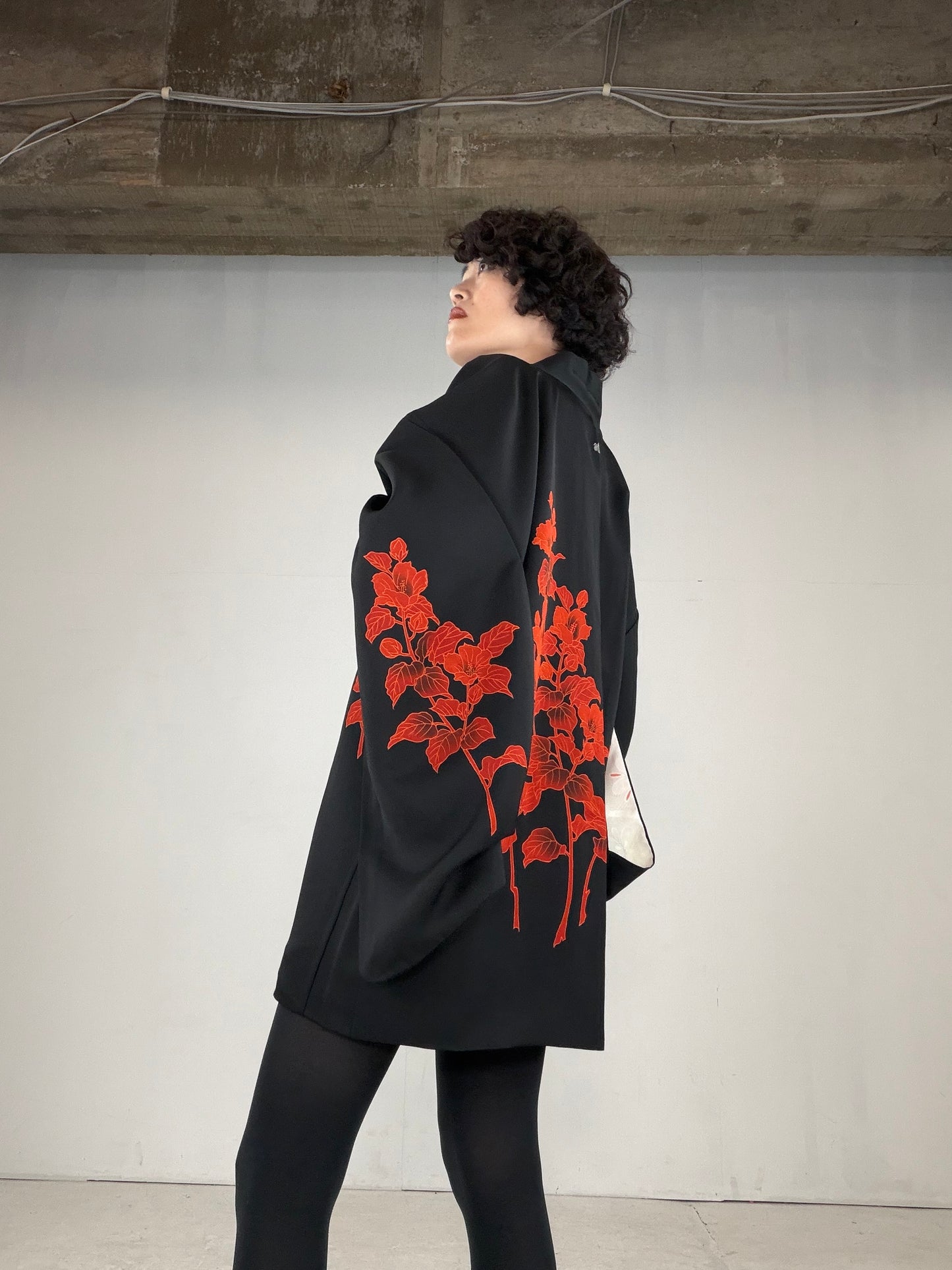 VINTAGE BLACK HAORI  "BLK169"