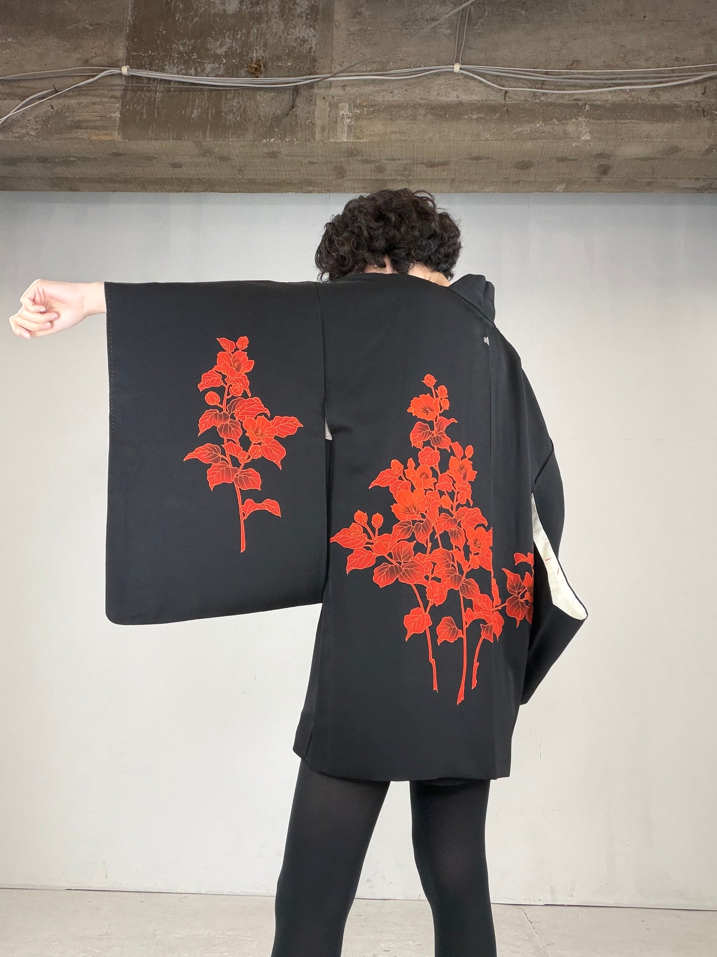 VINTAGE BLACK HAORI  "BLK169"