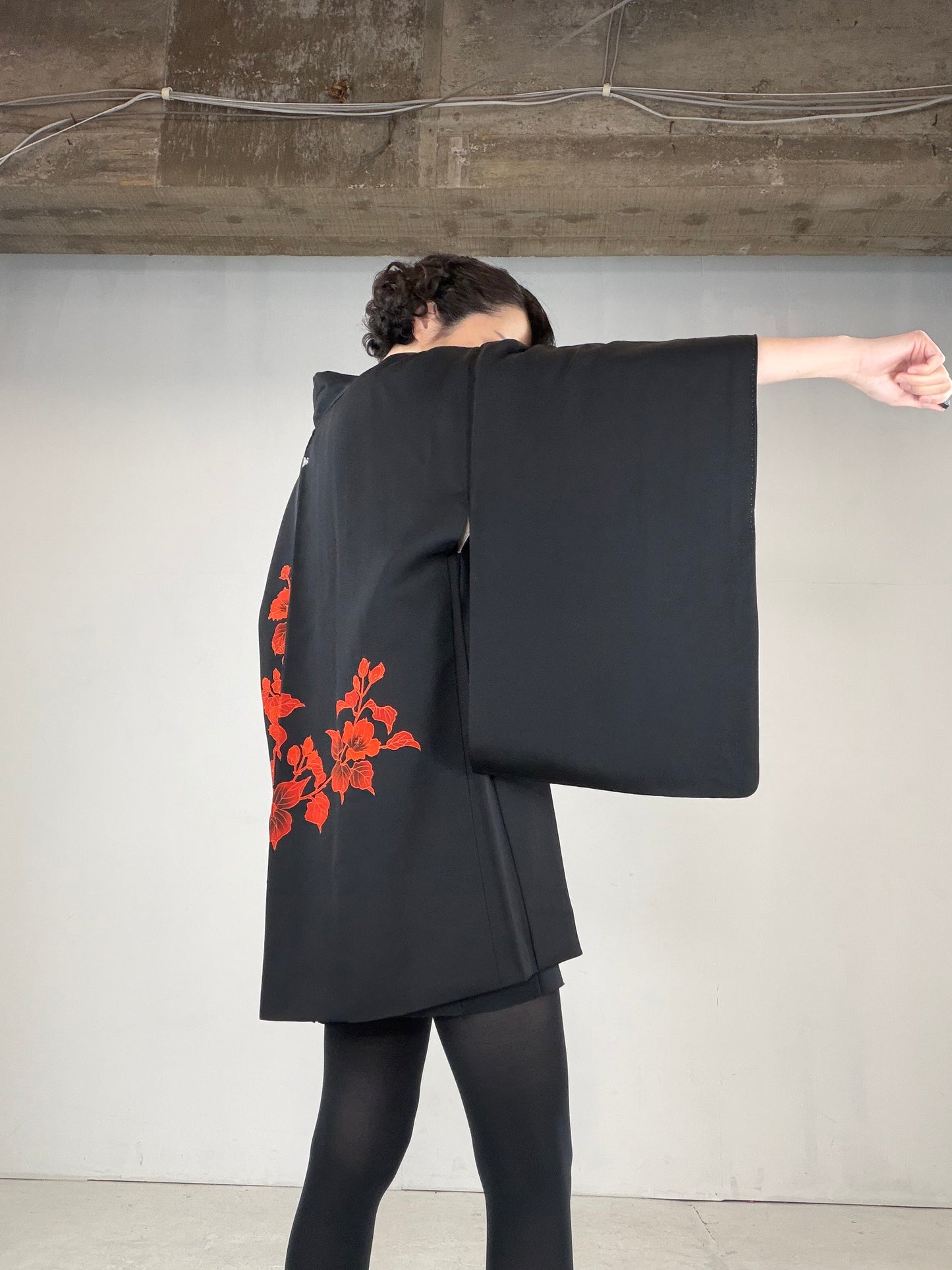 VINTAGE BLACK HAORI  "BLK169"