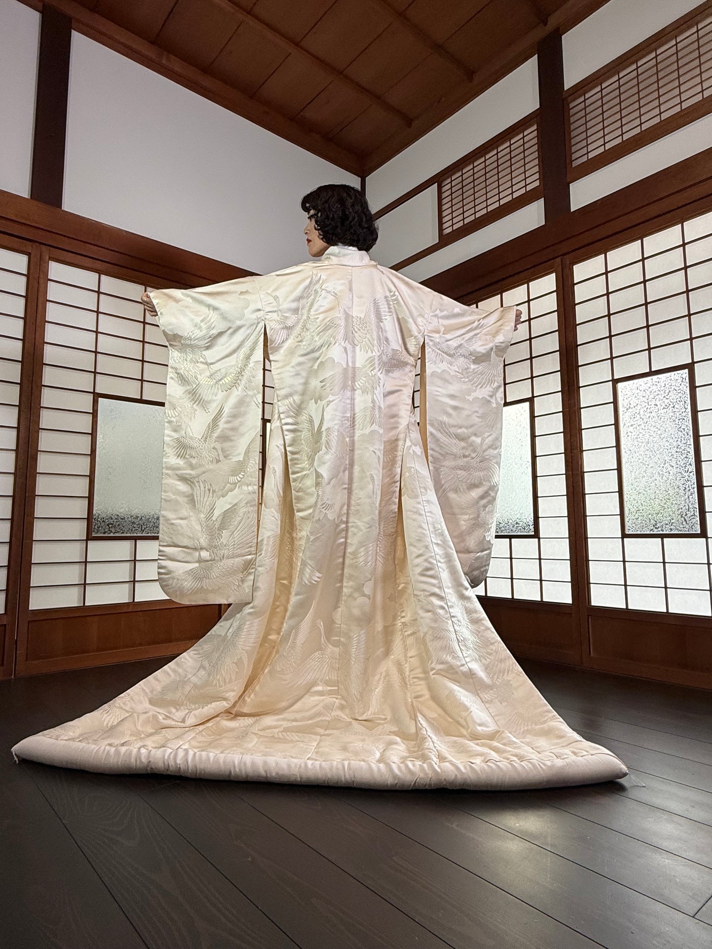 VINTAGE SHIROMUKU "tsuru 002 with glitter"