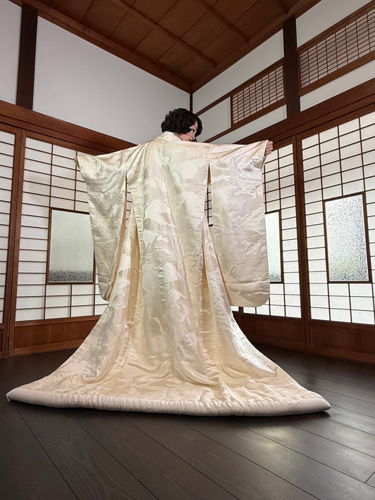 VINTAGE SHIROMUKU "tsuru 002 with glitter"