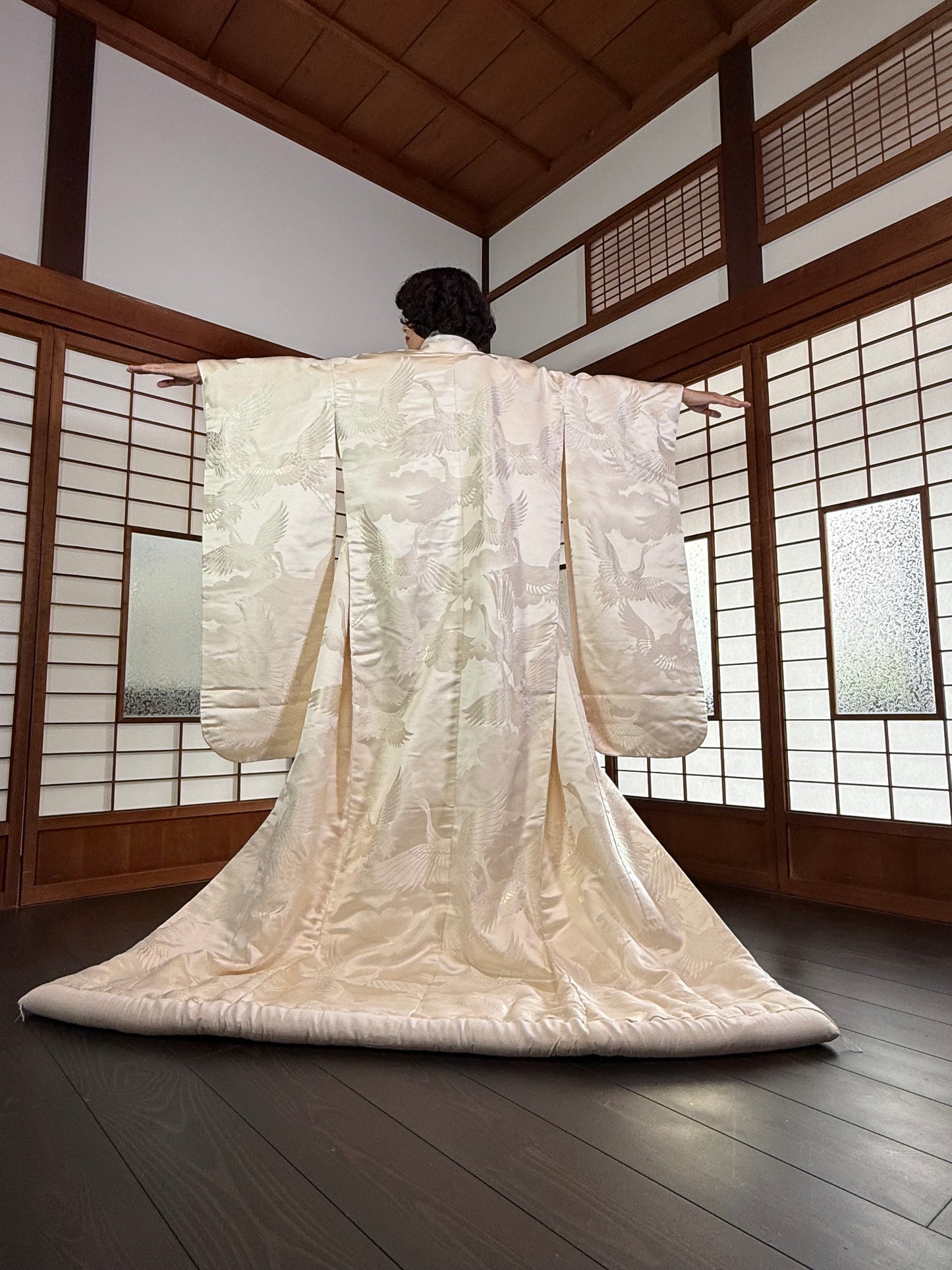 VINTAGE SHIROMUKU "tsuru 002 with glitter"