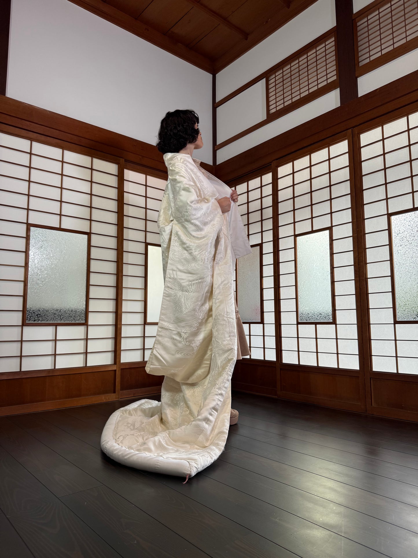 VINTAGE SHIROMUKU "tsuru 003 botan"