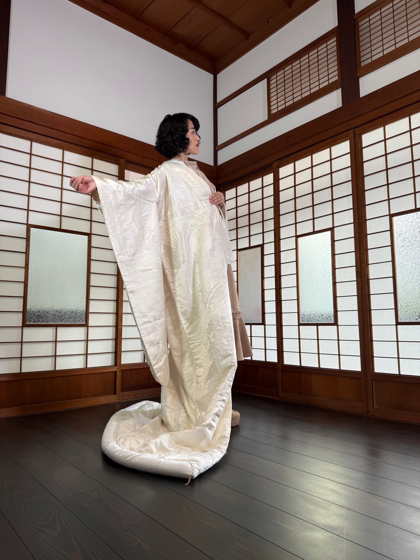 VINTAGE SHIROMUKU "tsuru 003 botan"