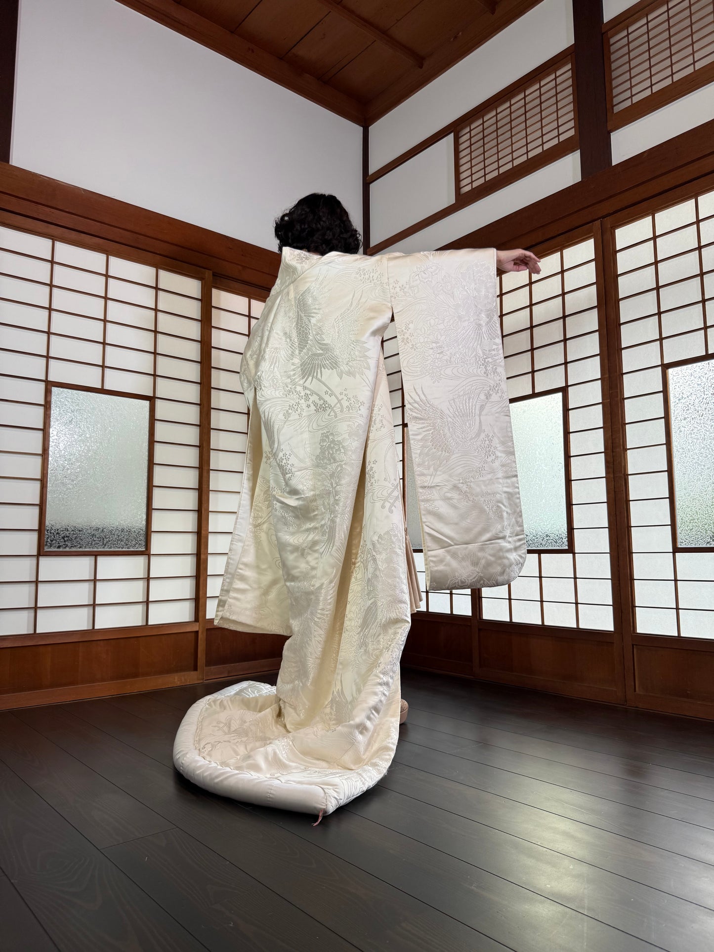 VINTAGE SHIROMUKU "tsuru 003 botan"