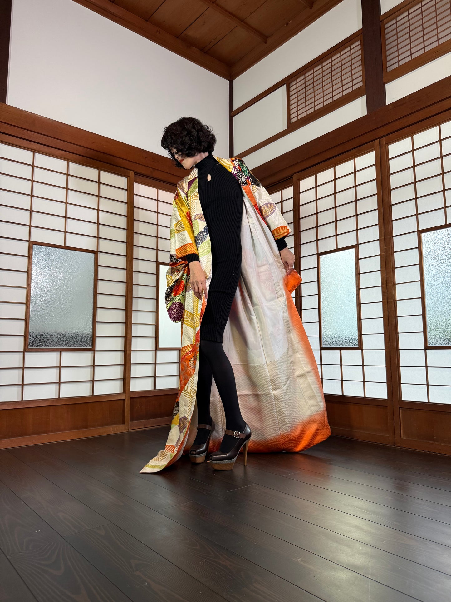 Redefining the Vintage Furisode(Tomesode) Collection "Gold" *damage
