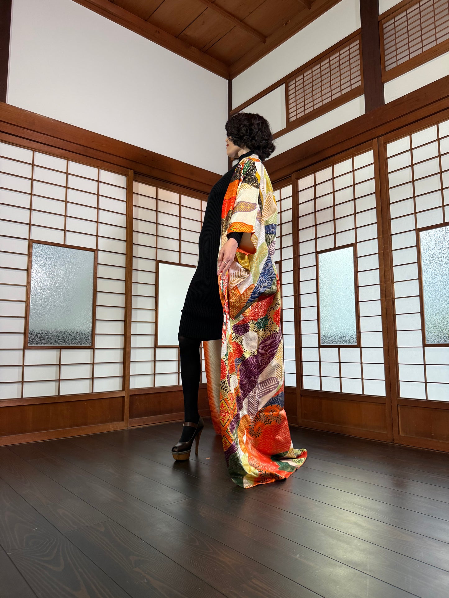 Redefining the Vintage Furisode(Tomesode) Collection "Gold" *damage
