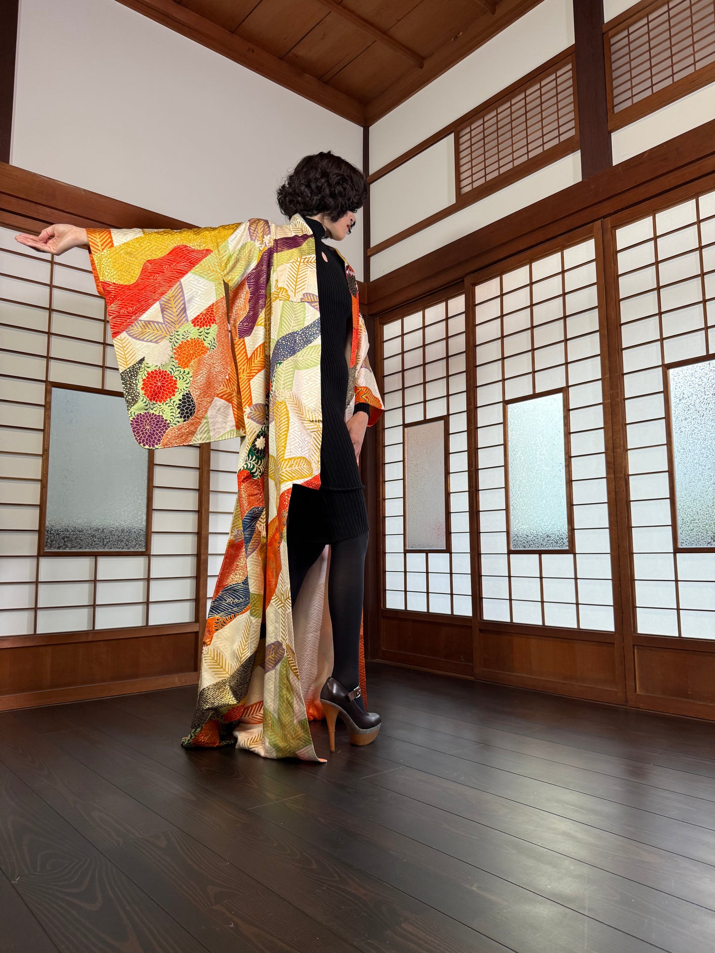 Redefining the Vintage Furisode(Tomesode) Collection "Gold" *damage
