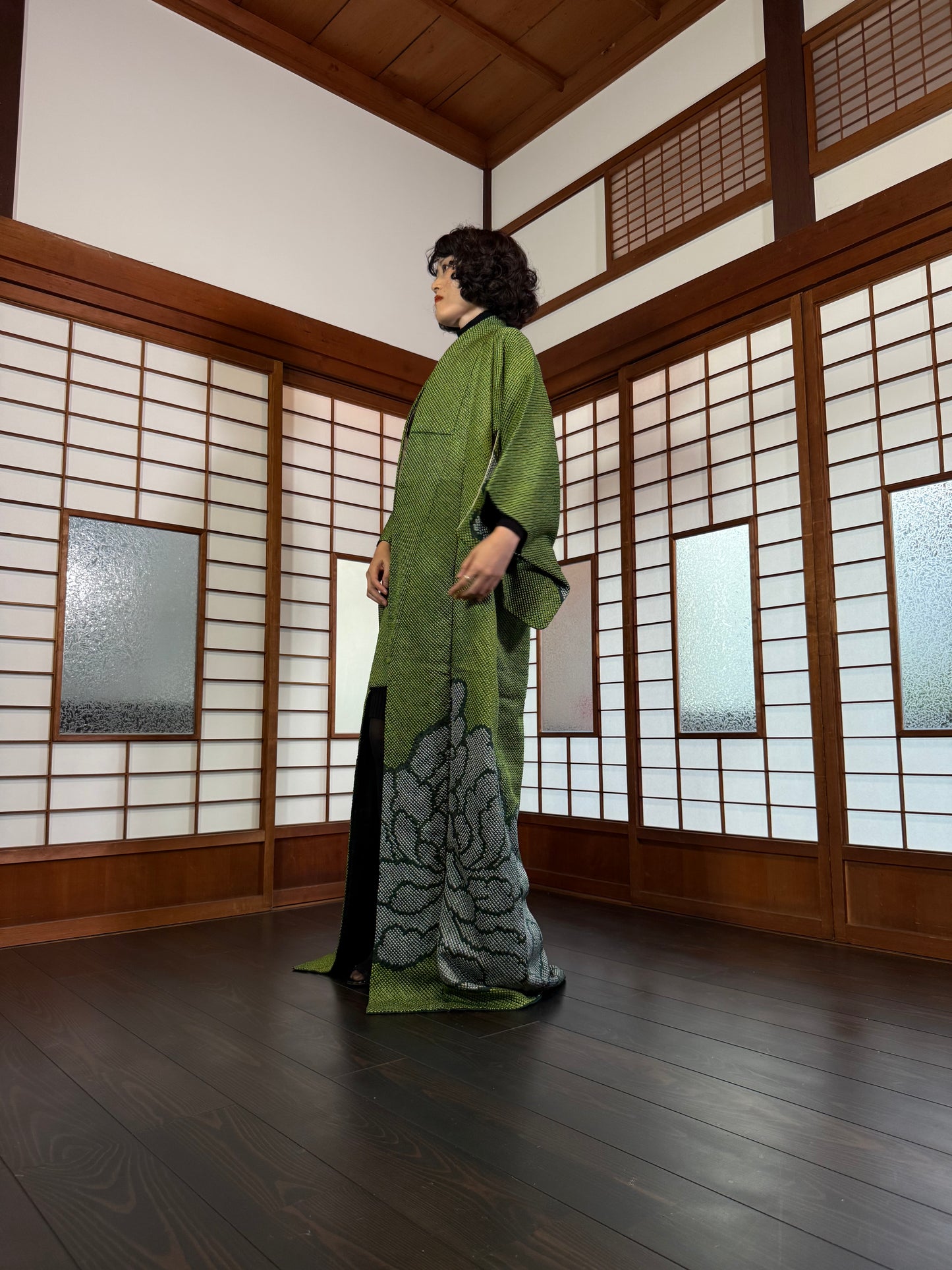 Redefining the Vintage Tomesode Collection "shibori, green"