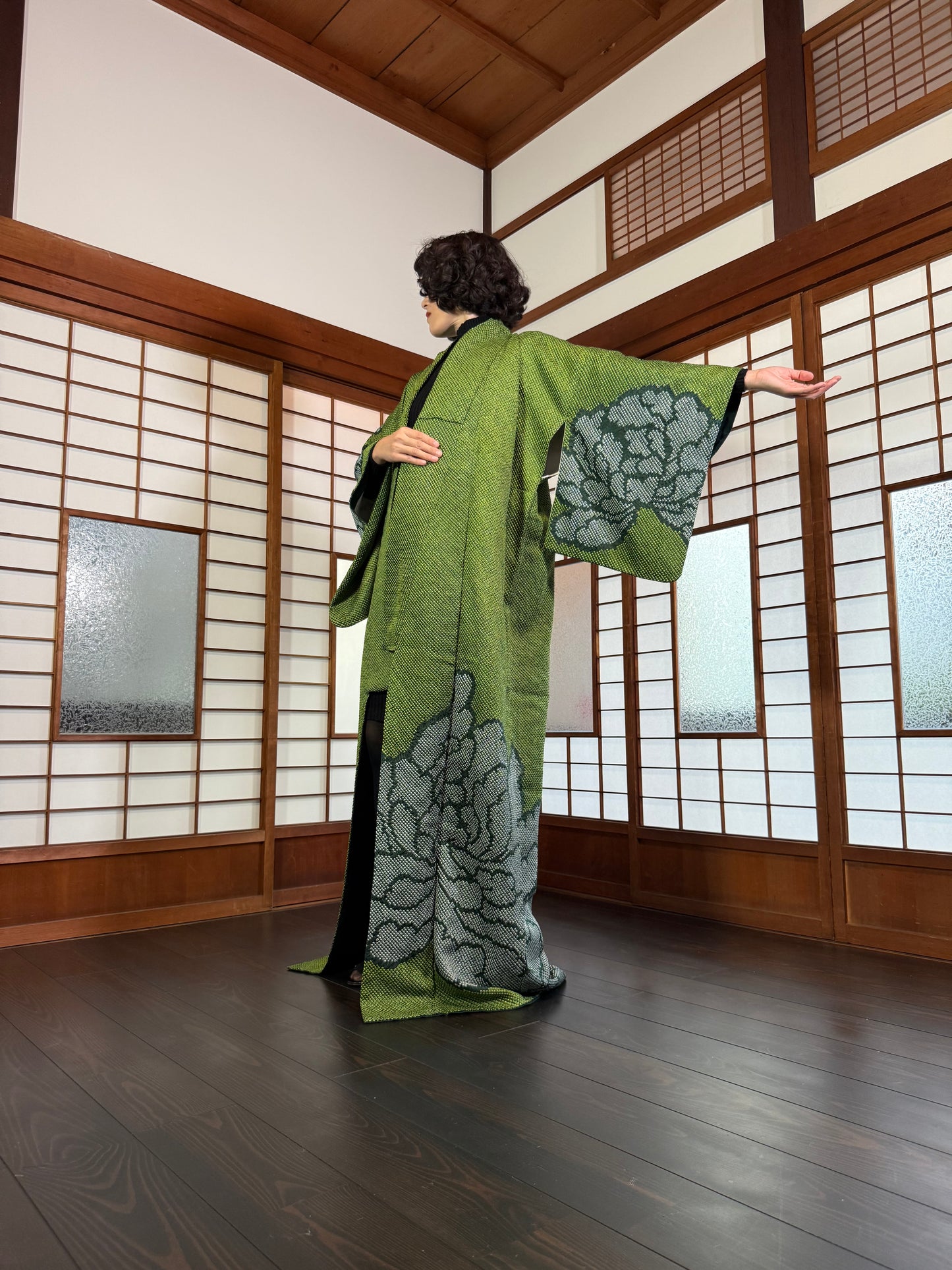 Redefining the Vintage Tomesode Collection "shibori, green"