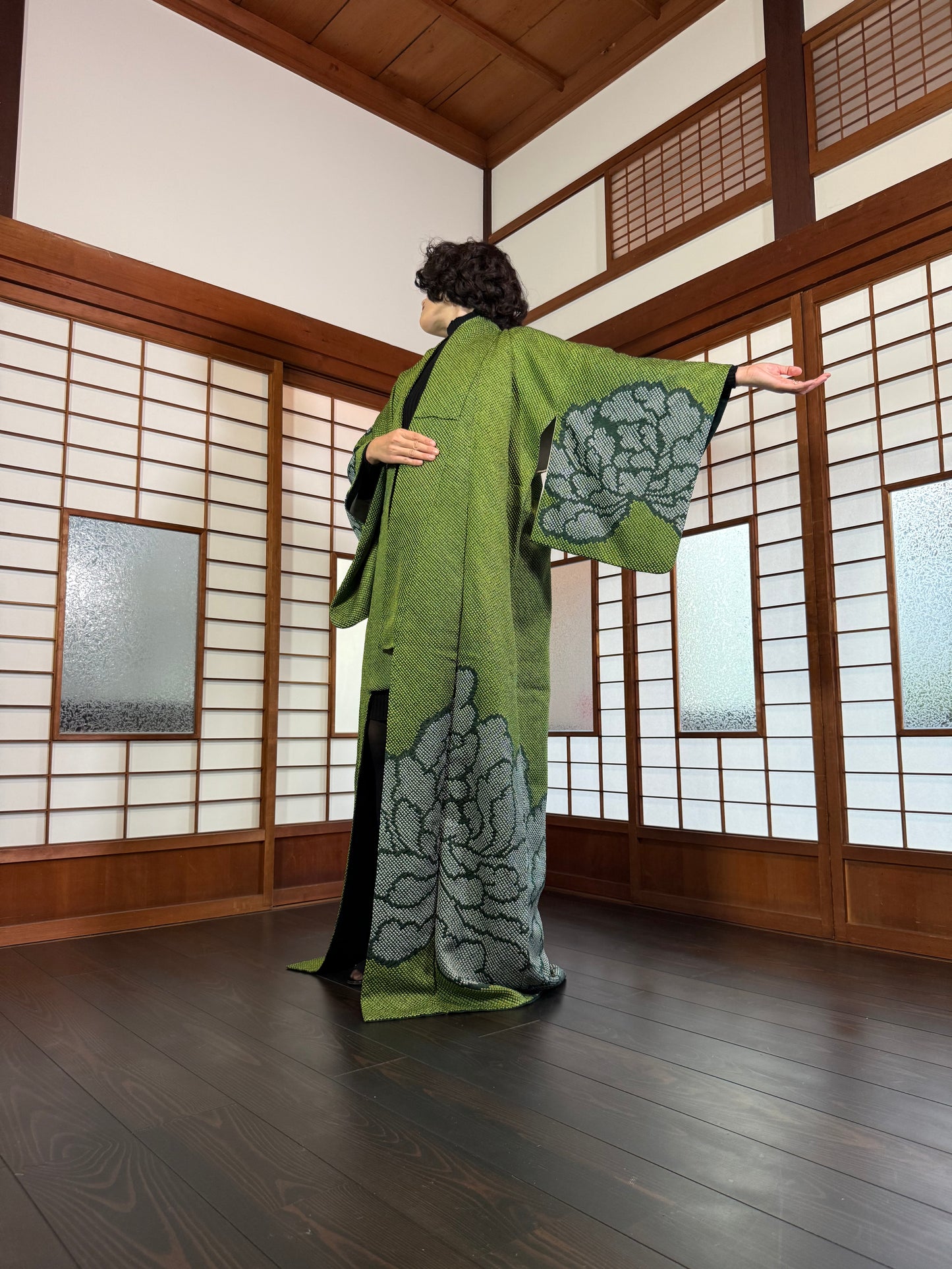 Redefining the Vintage Tomesode Collection "shibori, green"