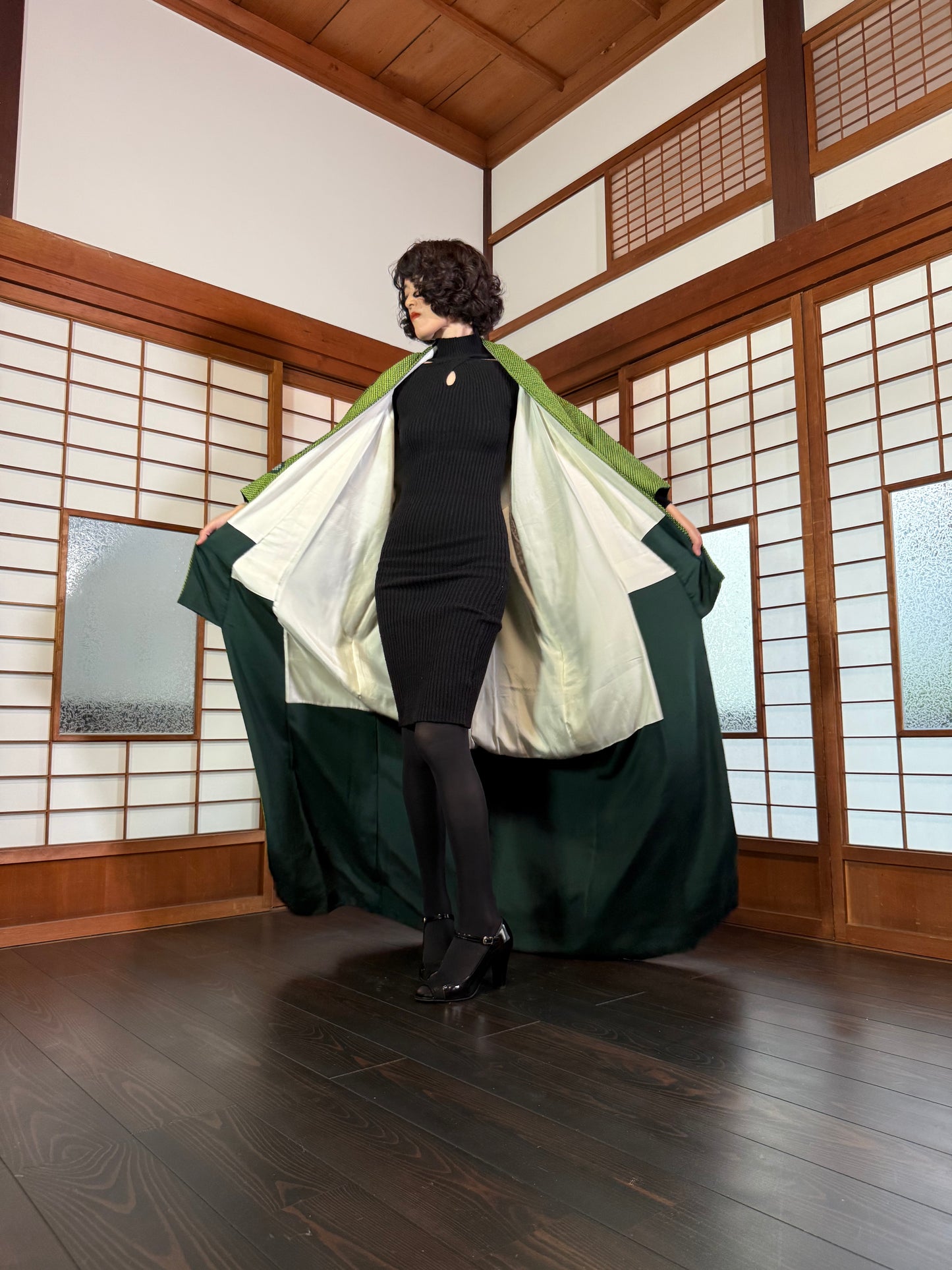 Redefining the Vintage Tomesode Collection "shibori, green"