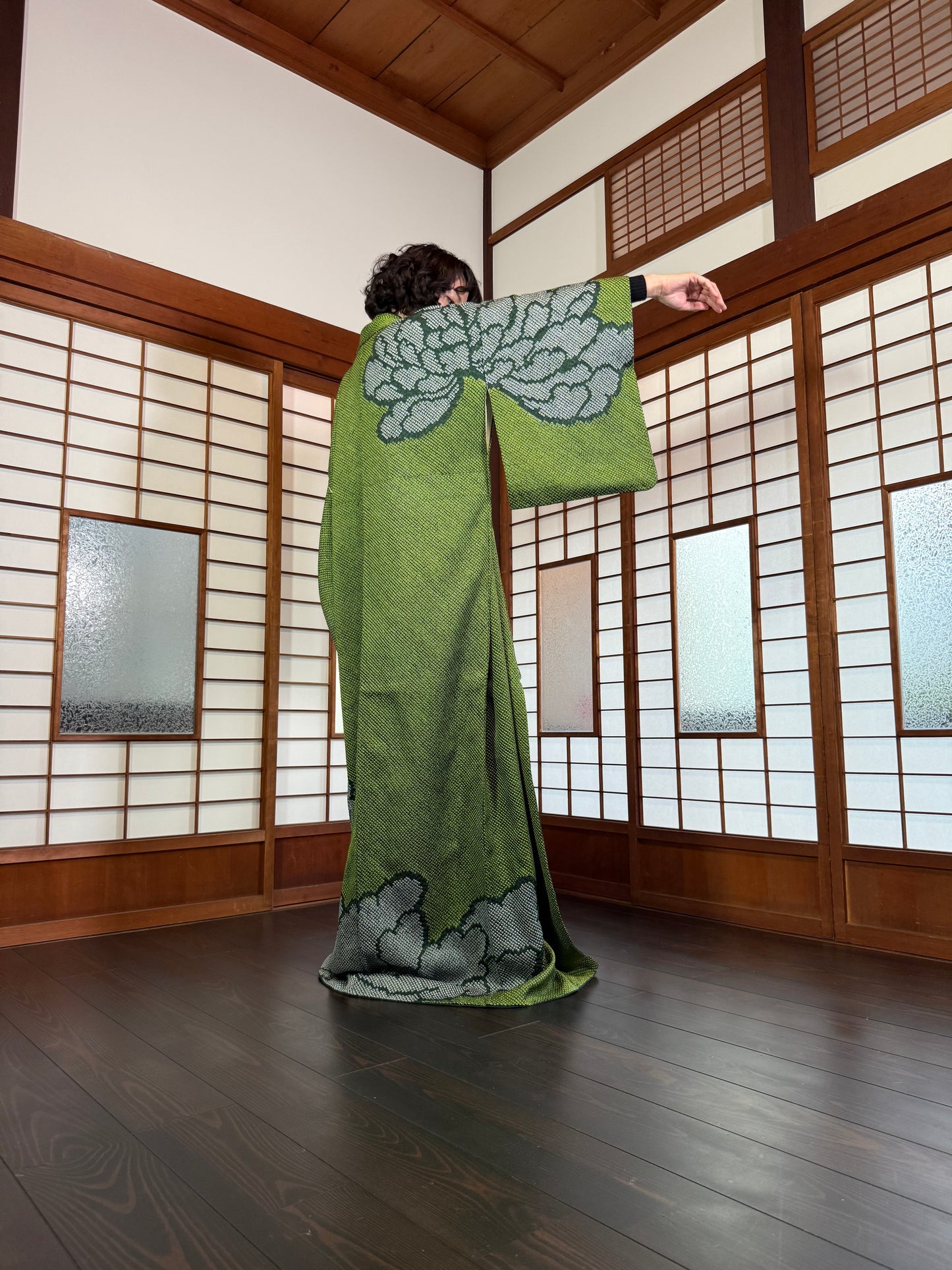 Redefining the Vintage Tomesode Collection "shibori, green"