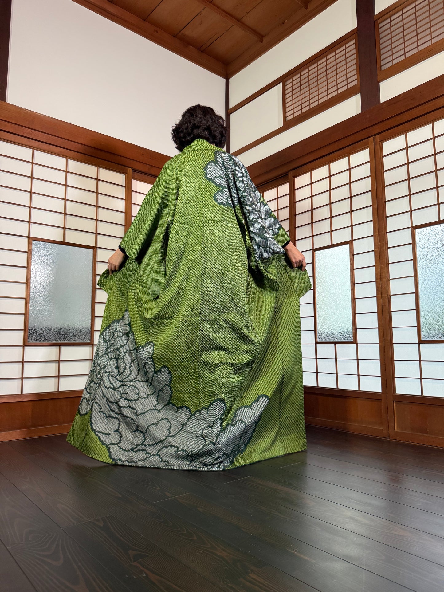 Redefining the Vintage Tomesode Collection "shibori, green"