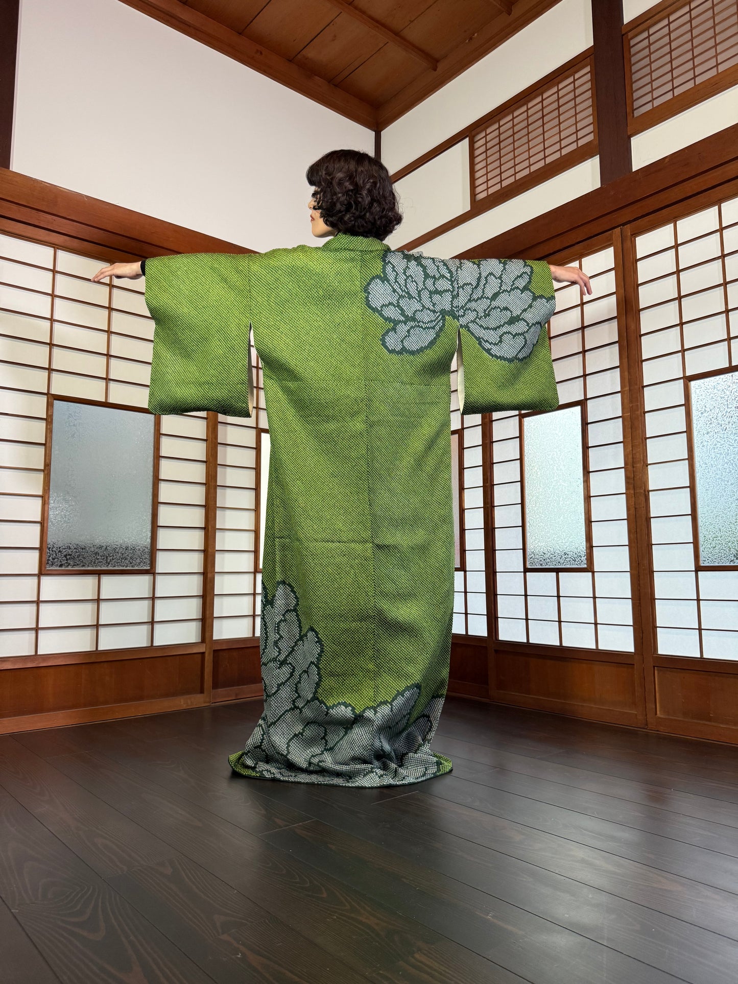 Redefining the Vintage Tomesode Collection "shibori, green"