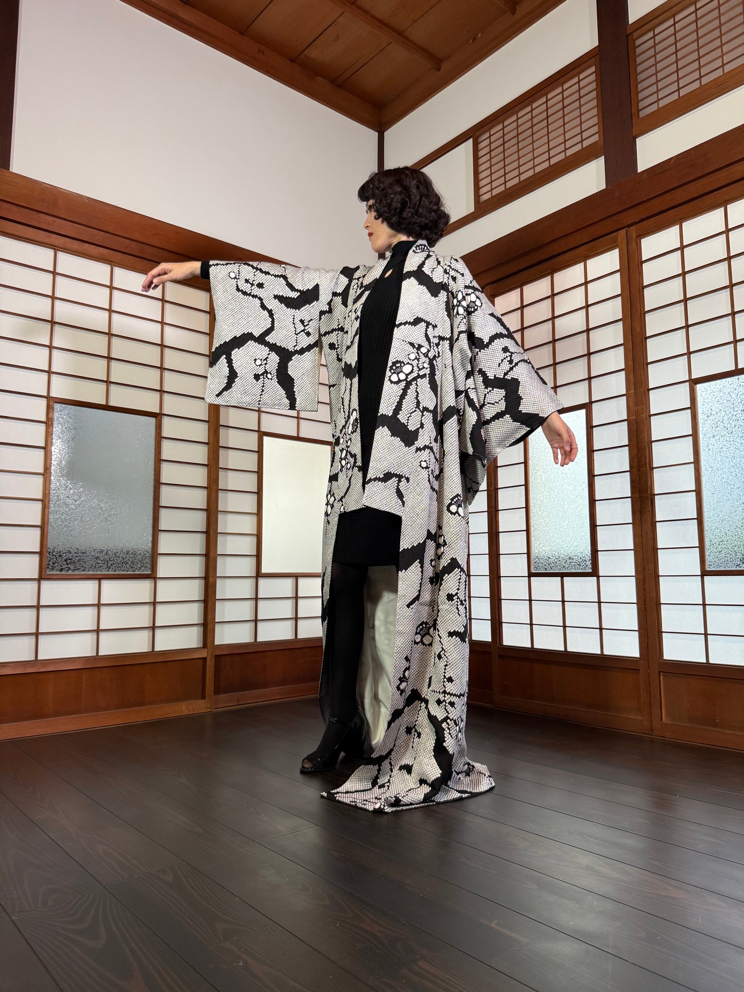 Redefining the Vintage Komon Collection "shibori, black, gold-kamon"