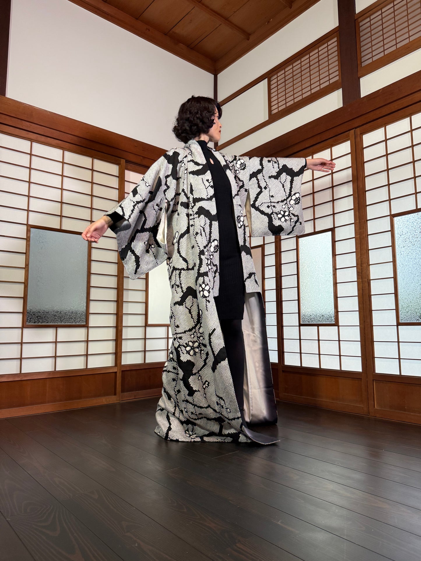 Redefining the Vintage Komon Collection "shibori, black, gold-kamon"