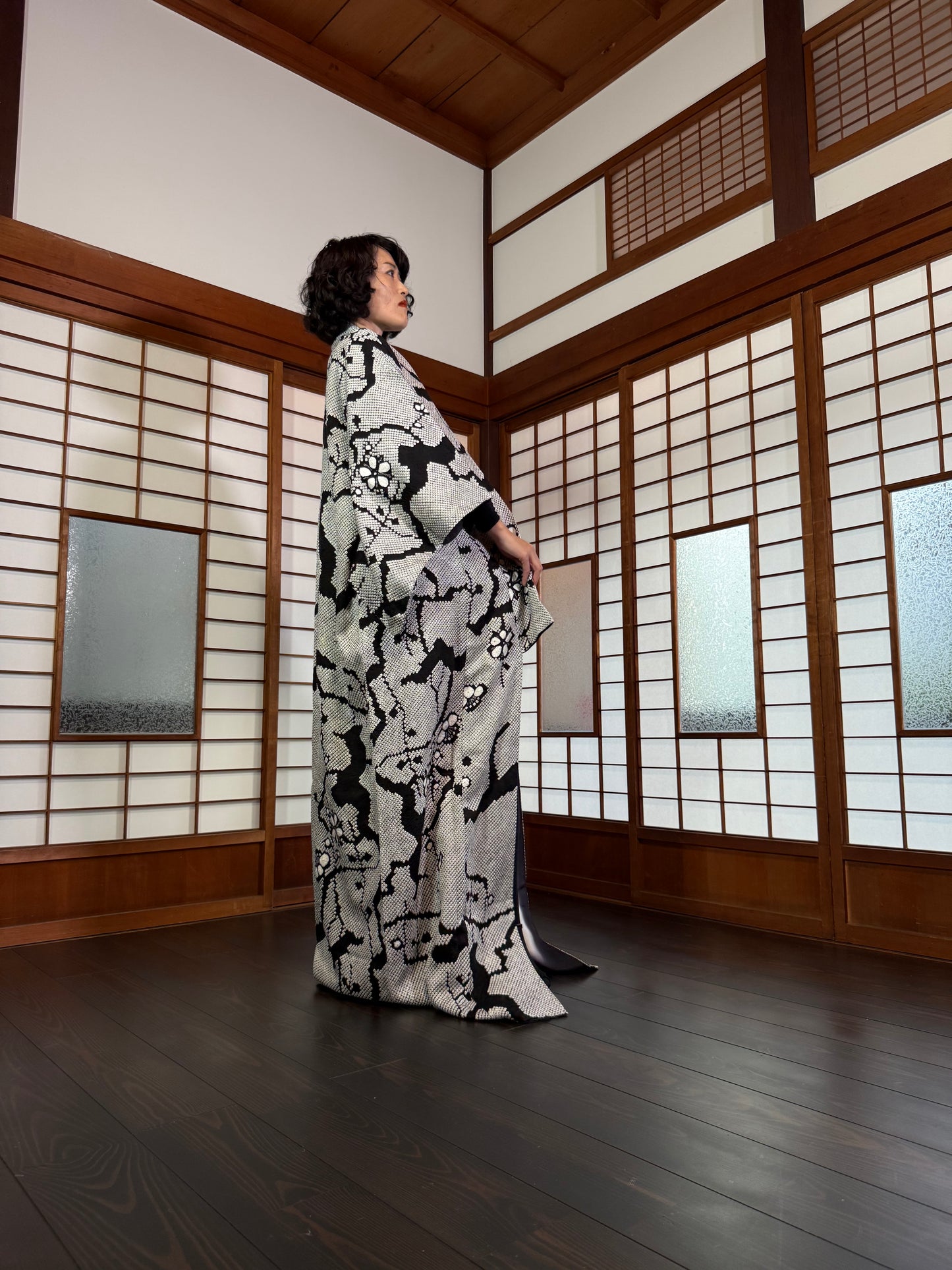 Redefining the Vintage Komon Collection "shibori, black, gold-kamon"