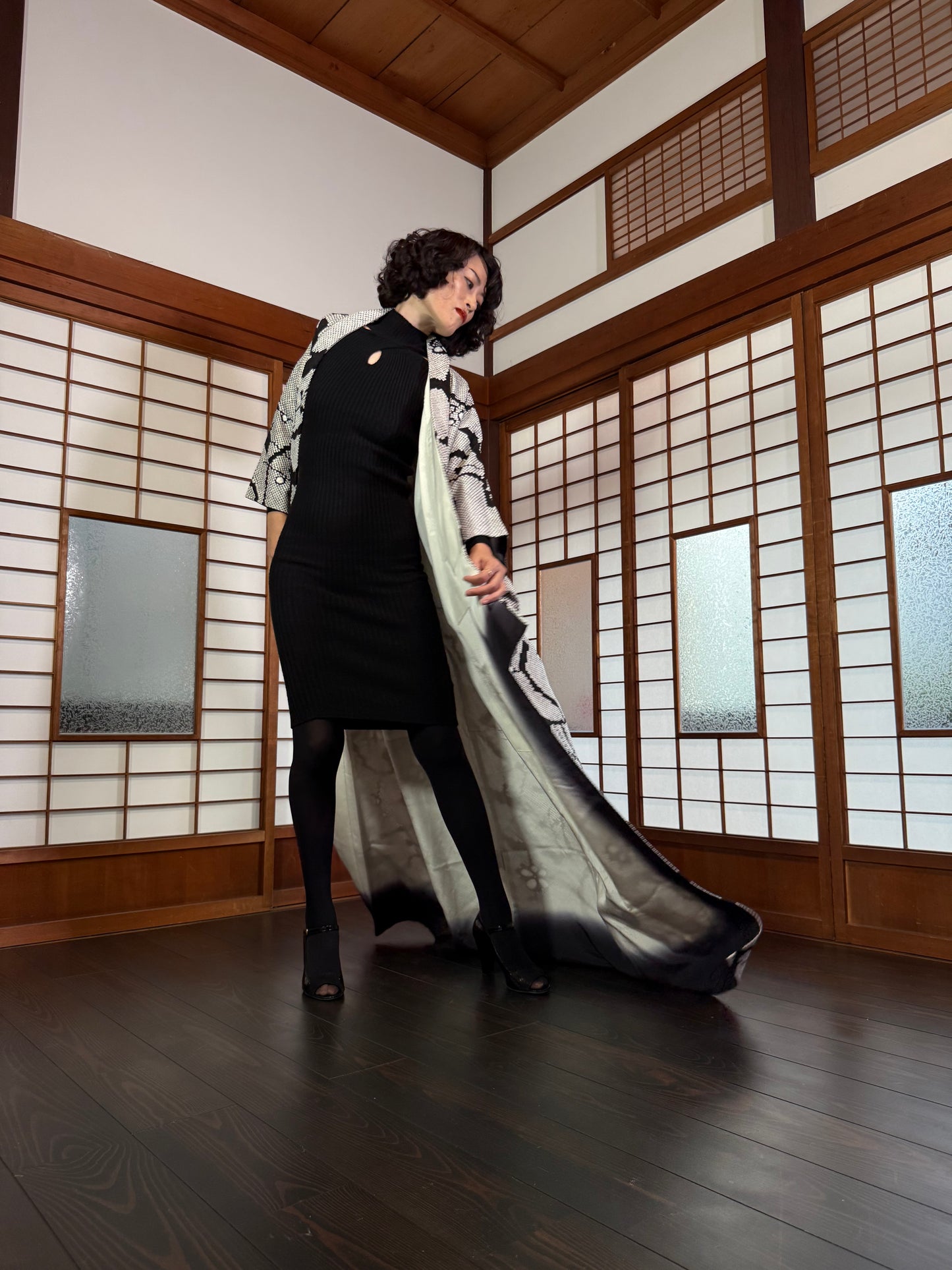 Redefining the Vintage Komon Collection "shibori, black, gold-kamon"