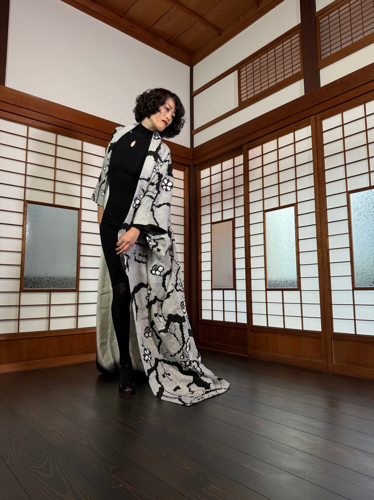 Redefining the Vintage Komon Collection "shibori, black, gold-kamon"