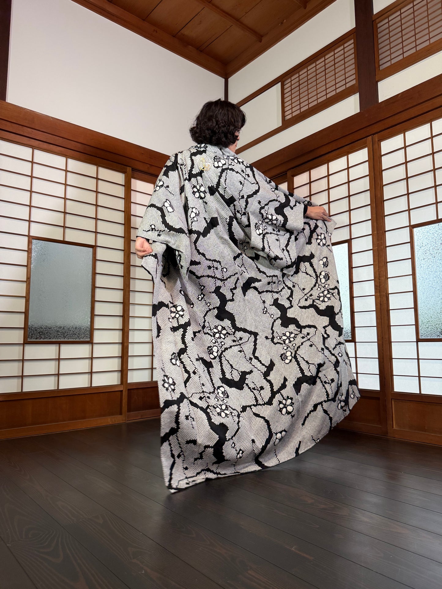 Redefining the Vintage Komon Collection "shibori, black, gold-kamon"