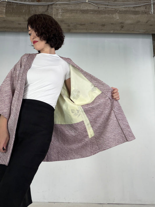 VINTAGE SHIBORI HAORI  "murasaki, SIB141"