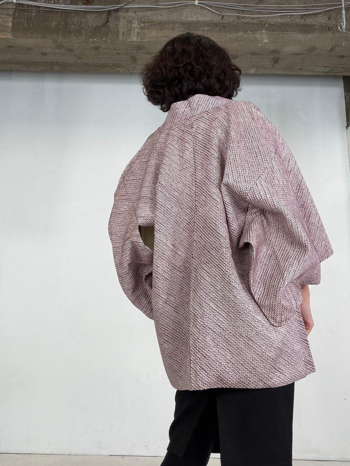 VINTAGE SHIBORI HAORI  "murasaki, SIB141"