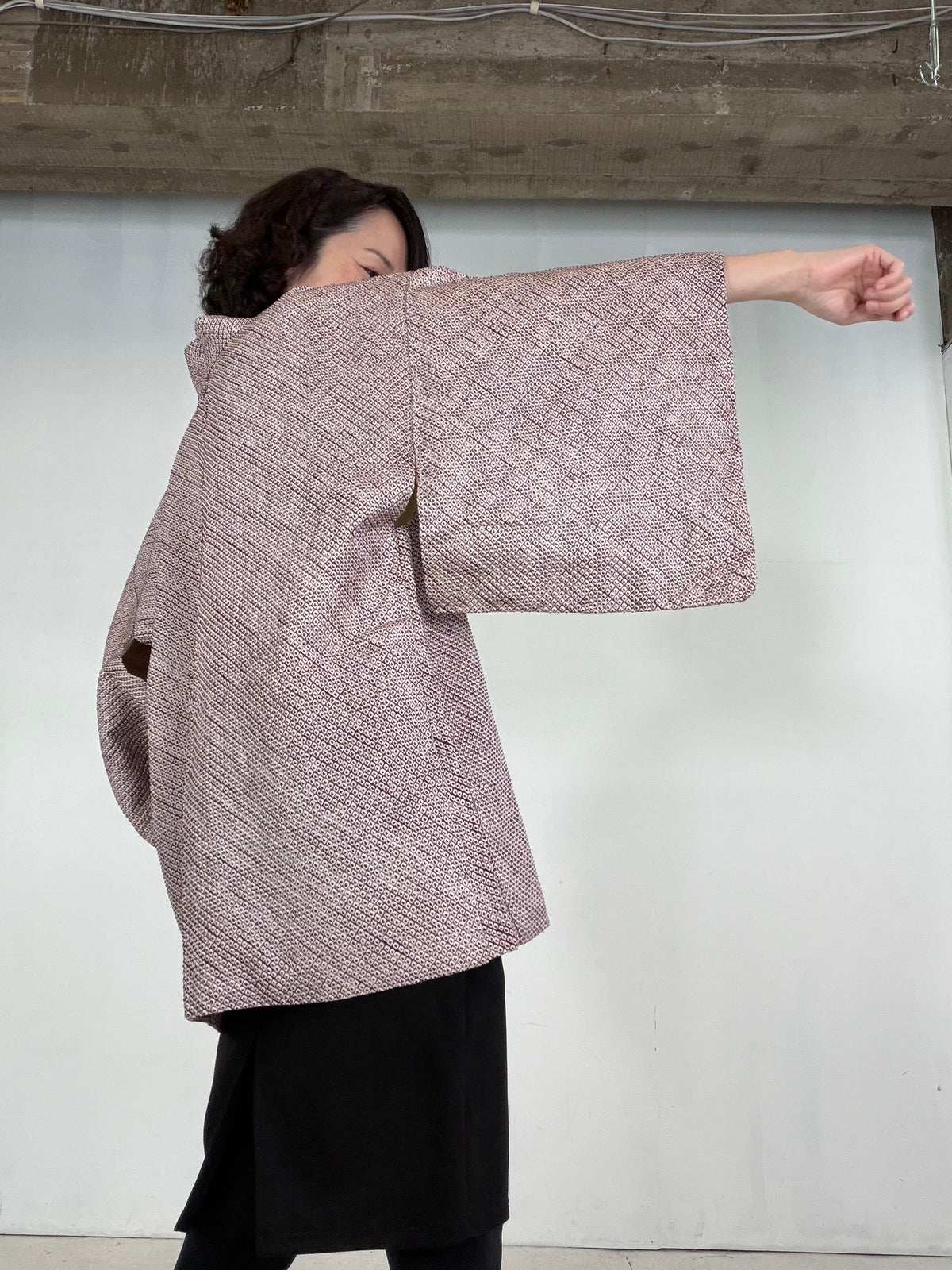 VINTAGE SHIBORI HAORI  "murasaki, SIB141"