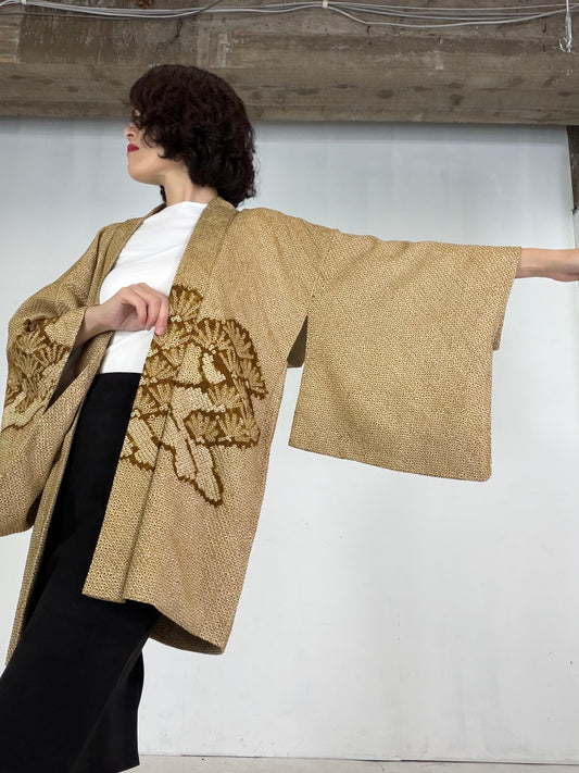 VINTAGE SHIBORI HAORI  "matsu, SIB140" *damage