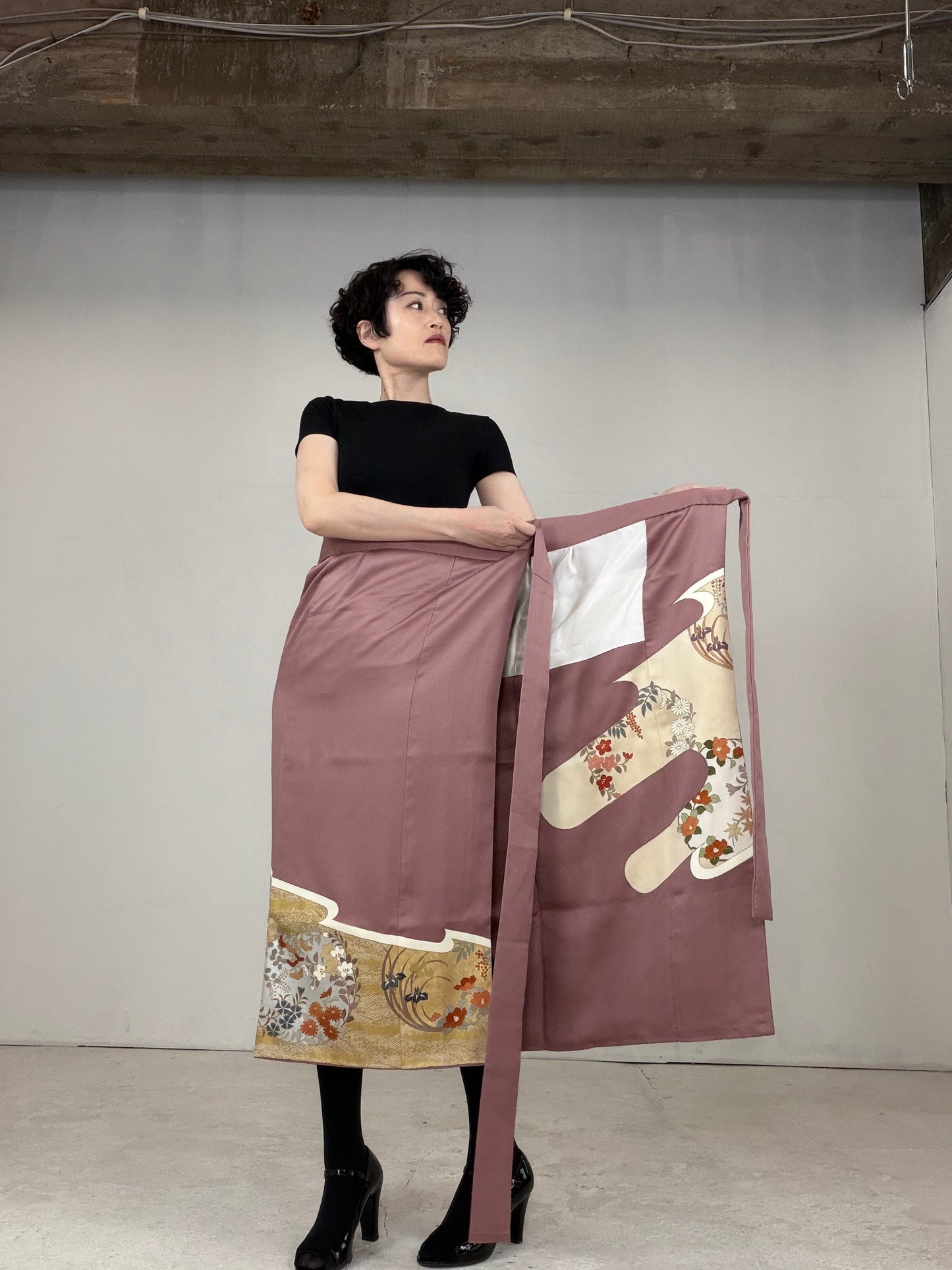 IROTOME SKIRT UPCYCLED FROM JAPANESE KIMONO "IRO134"
